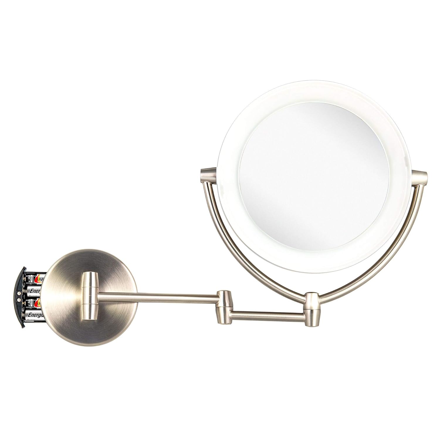 Rucci Wall Mount LED Lighted Makeup Mirror with 1x and 10x Magnification