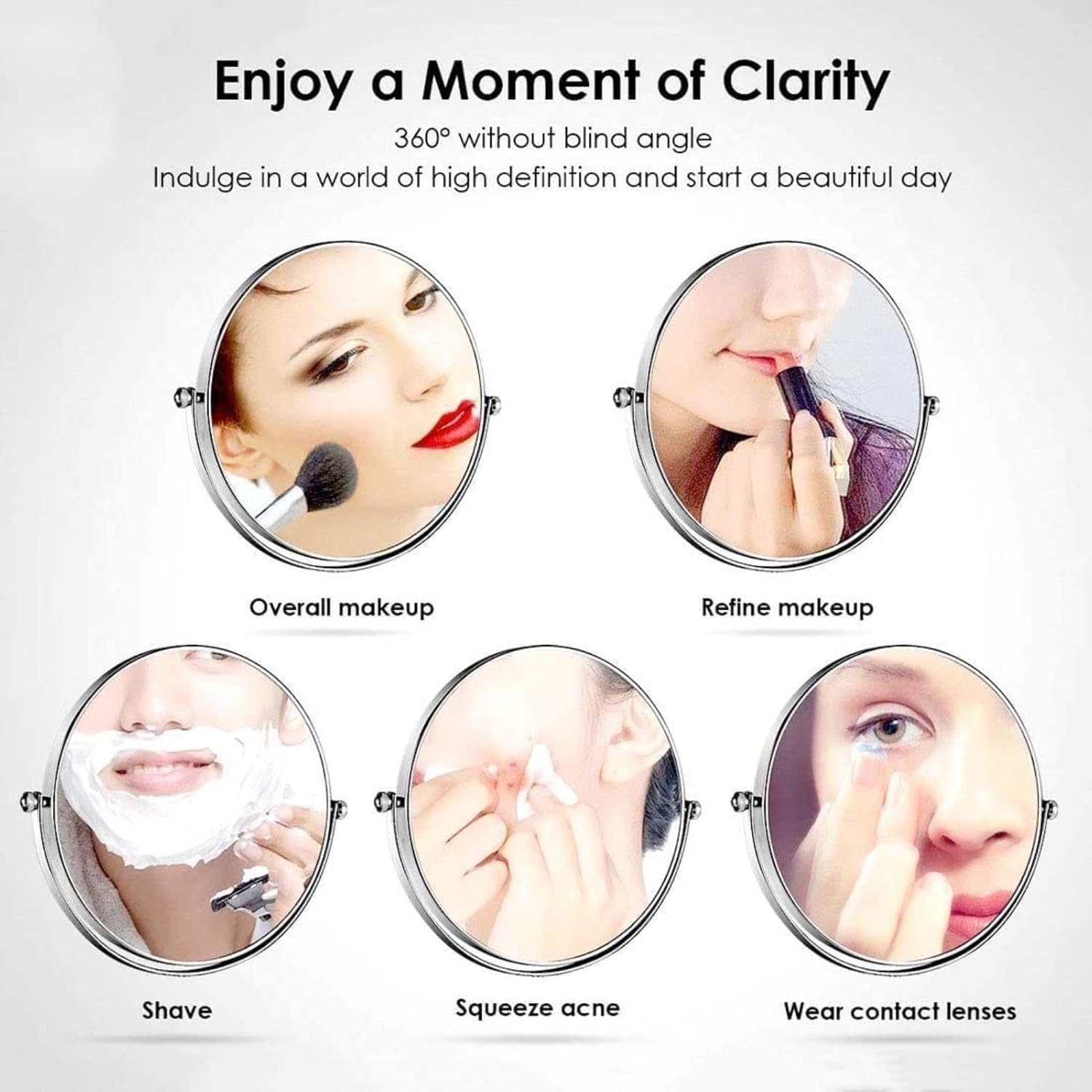 Wall Mount Makeup Mirror with 10X Magnification and LED Lights