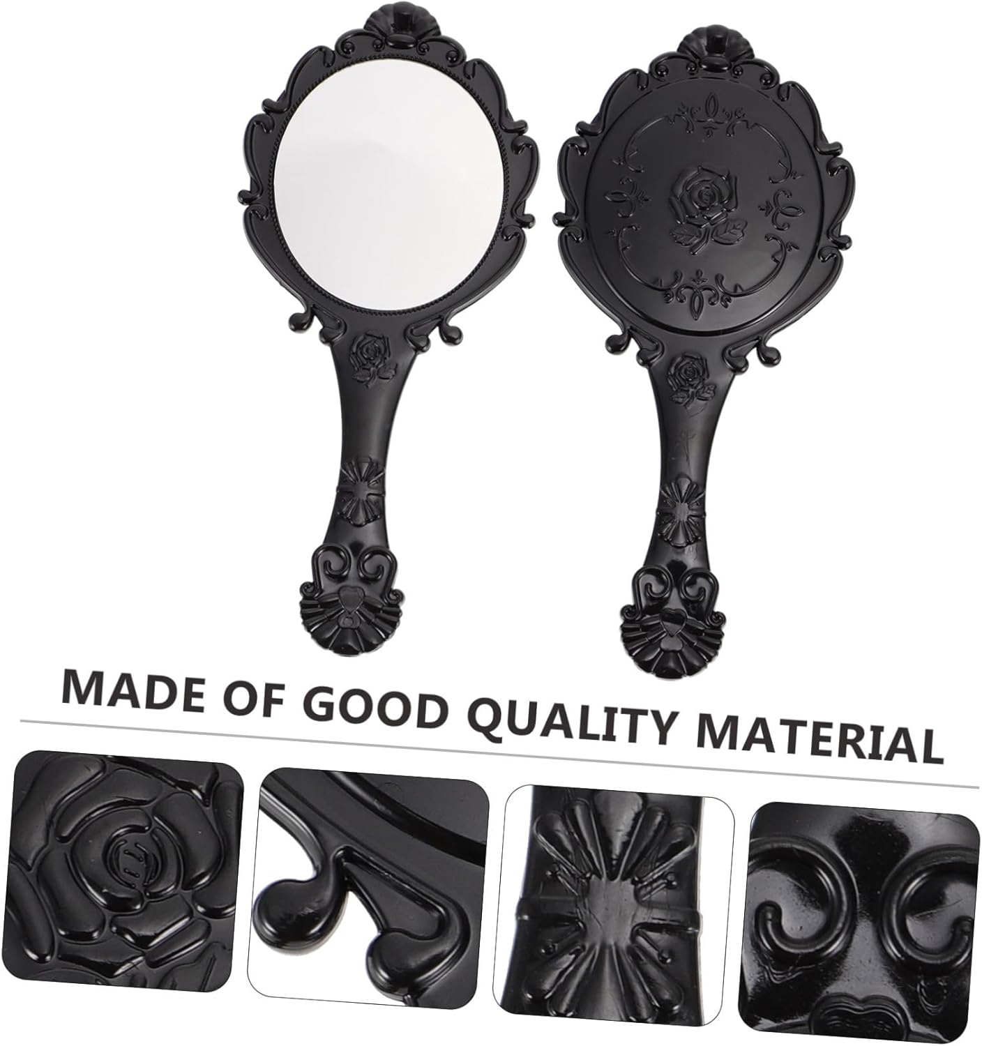 Mikinona Retro Gold Vanity Mirror Set 2pcs Portable Makeup Mirror