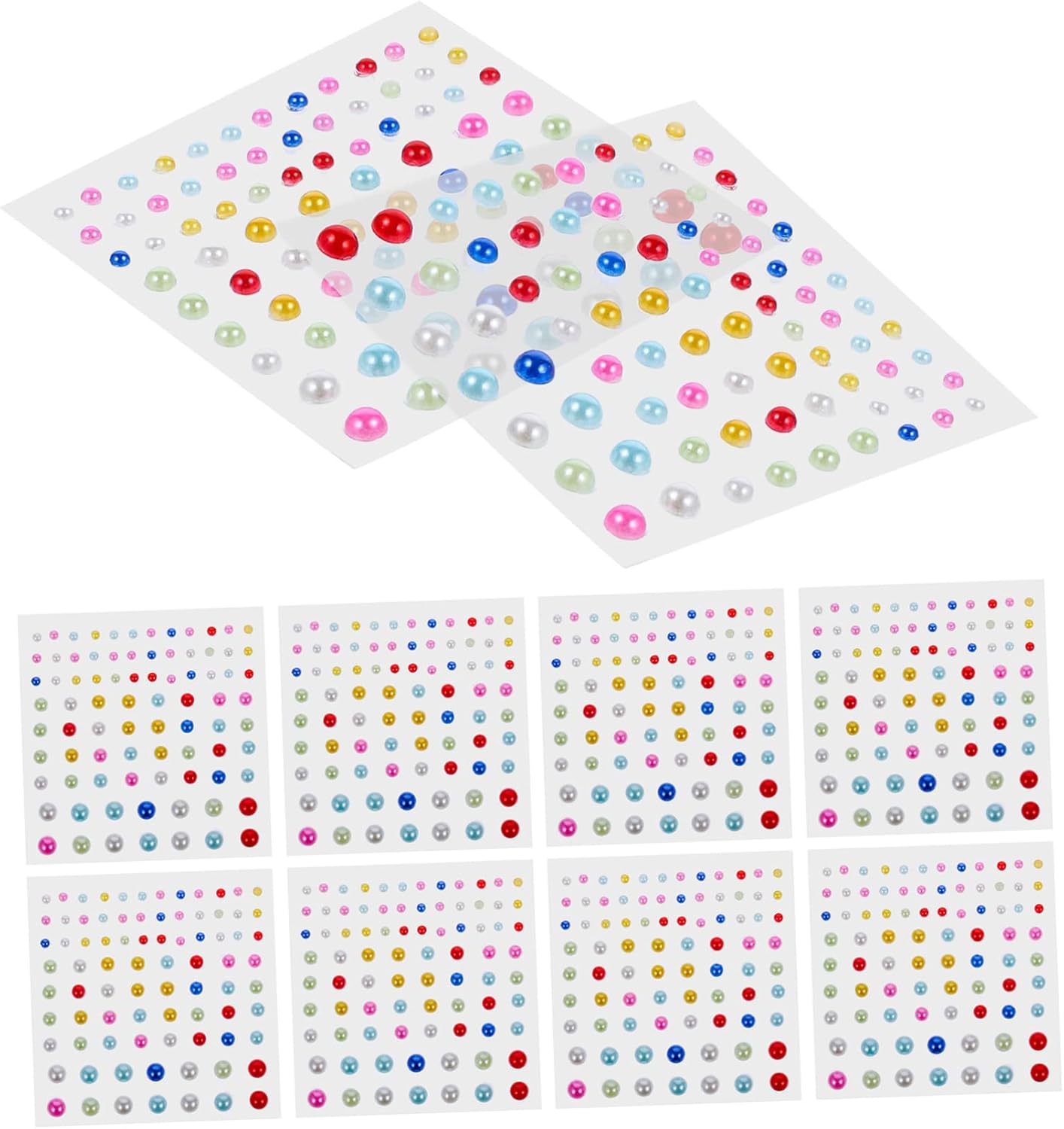 Lurrose 4sets Facial Diamond Sticker Clear Rhinestones
