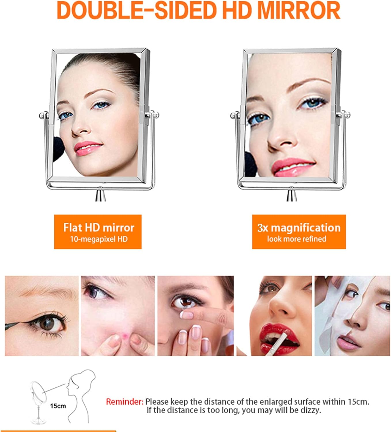3X Magnifying Wall Vanity Mirror with Extendable Arm 1