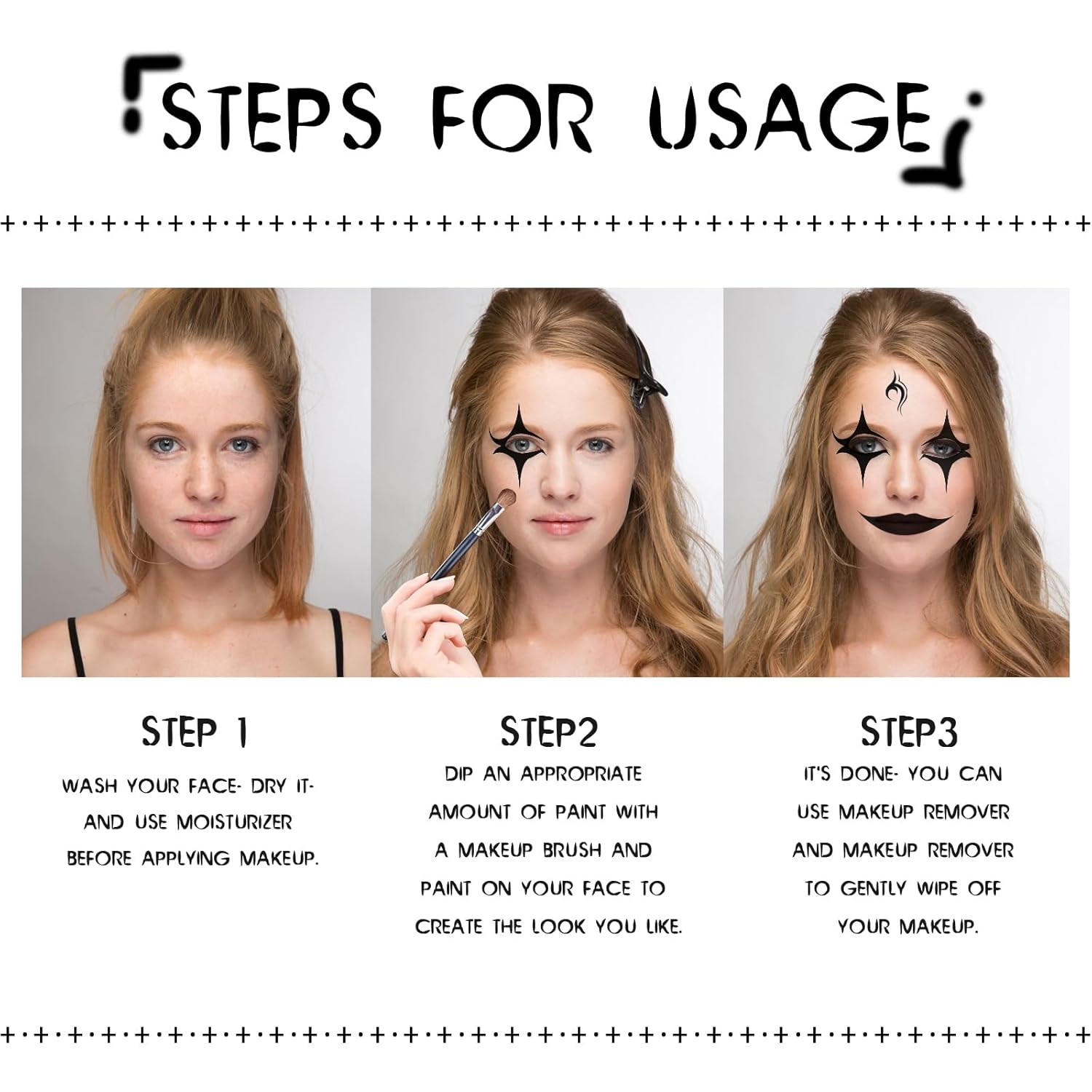 Felico Halloween Black White Face Paint Kit
