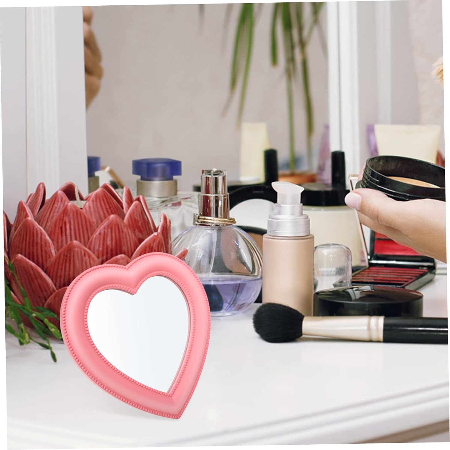 Ipetboom Led Makeup Mirror Wall Mounted Pink Beauty Vanity