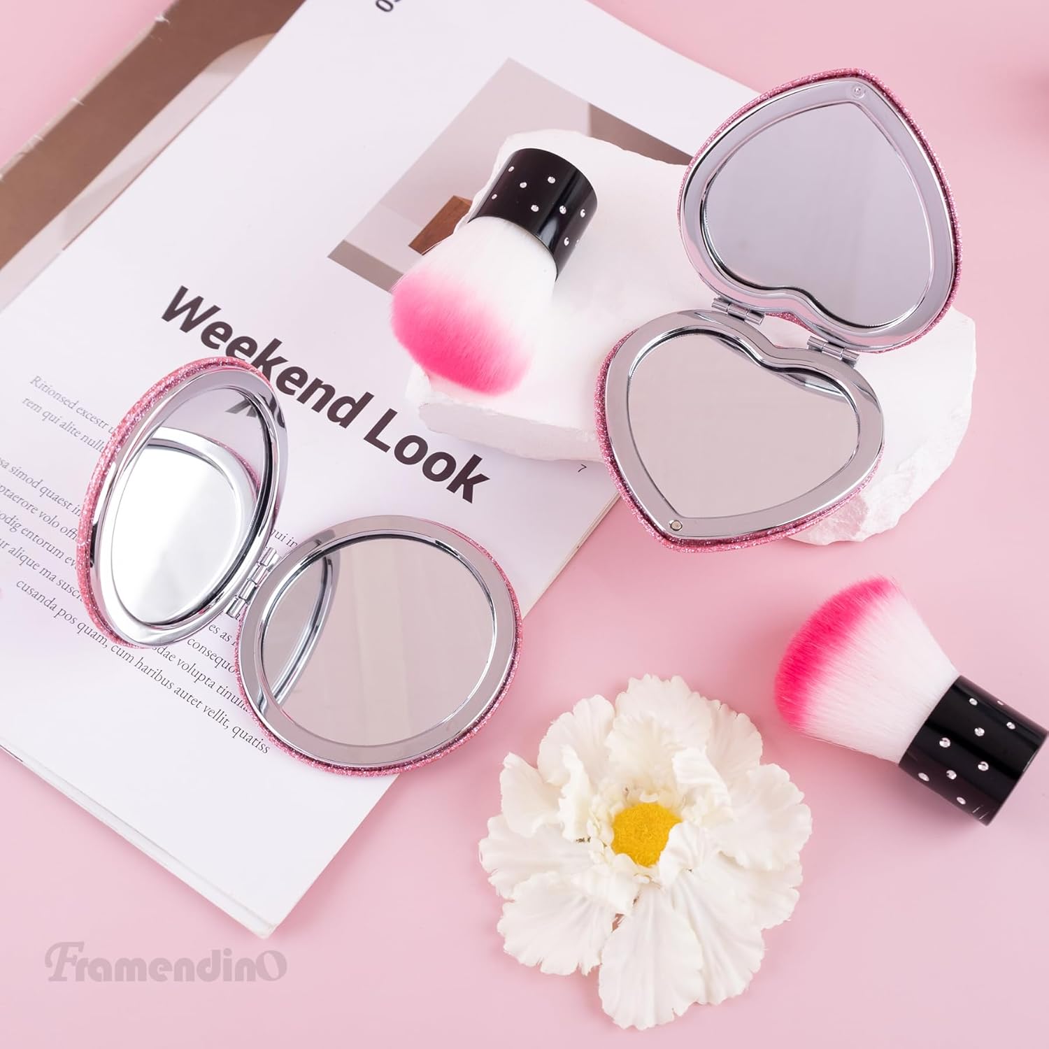 Framendino 2 Pack Folding Pocket Mirrors