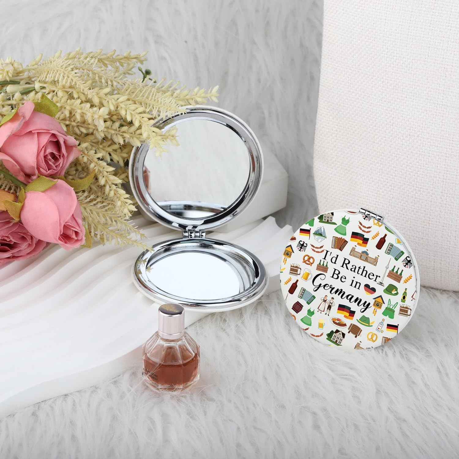OKEYCH Funny Makeup Mirror Germany Travel Gift