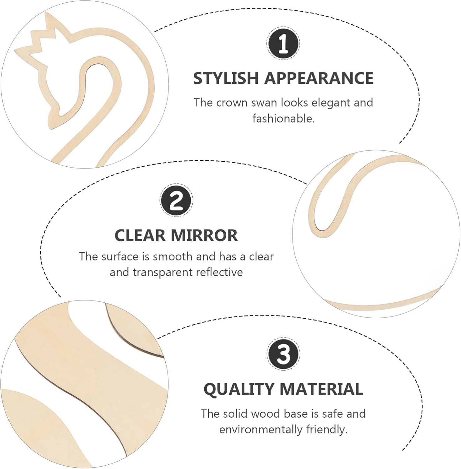 Beaupretty 1pc Elegant Wall-Mounted Mirror for Bathroom
