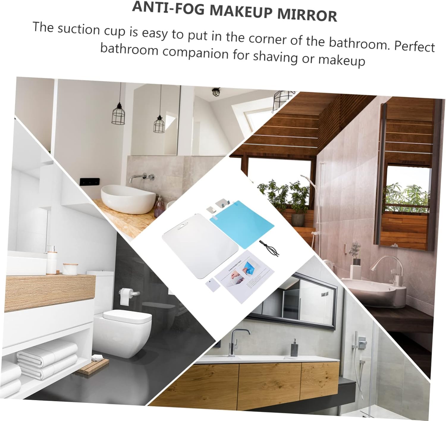 Fogless Portable LED Mirror Set for Bathroom Shaving and Makeup