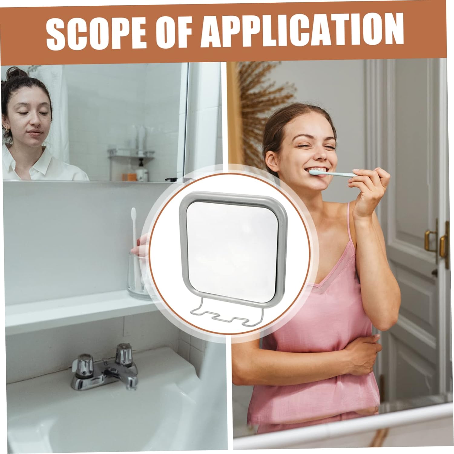 DOITOOL Hook Vanity Mirror Portable Bathroom Shower Mirror