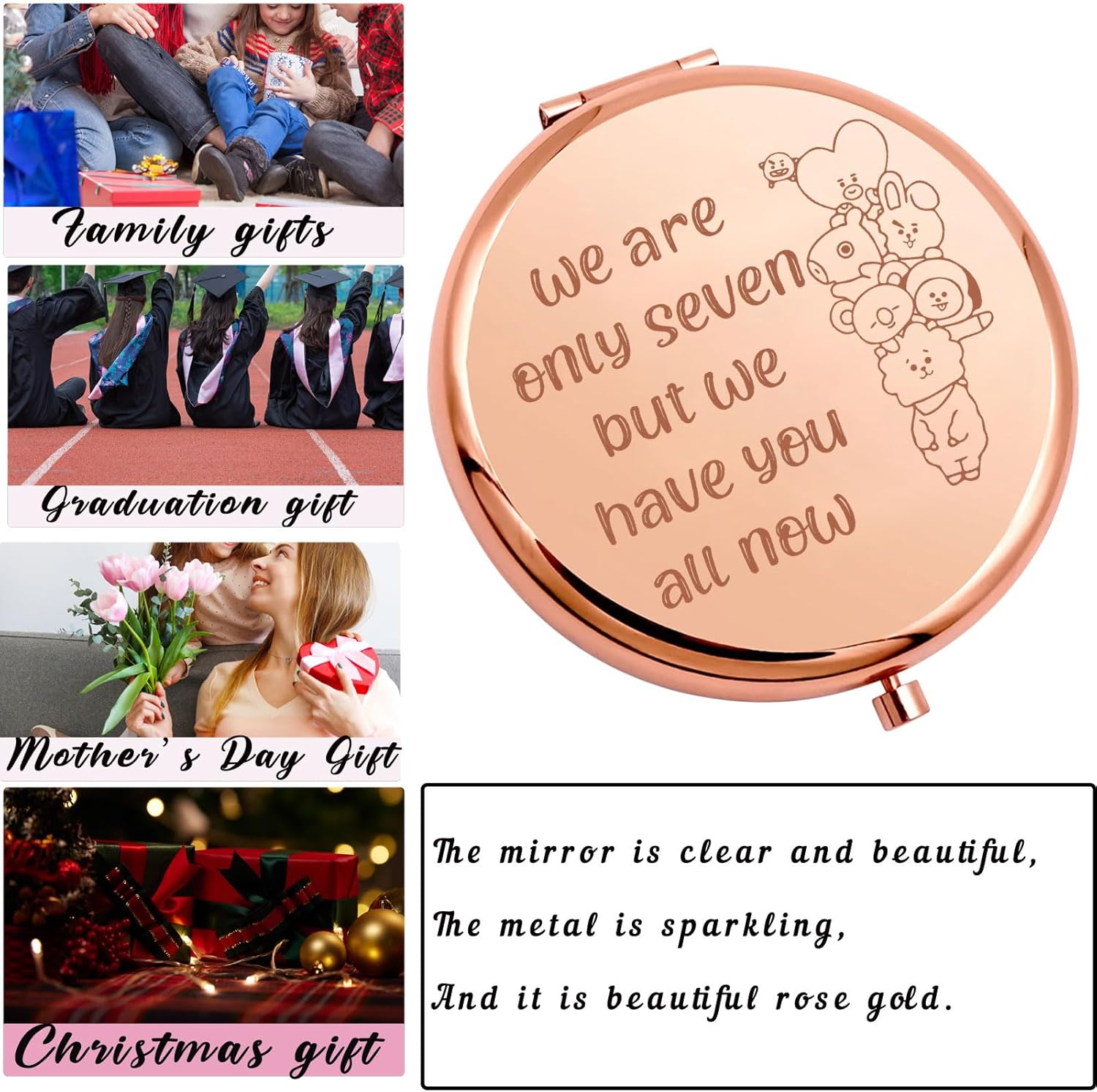 AKTAP Korean Pop Characters Makeup Mirror for BTS Fans