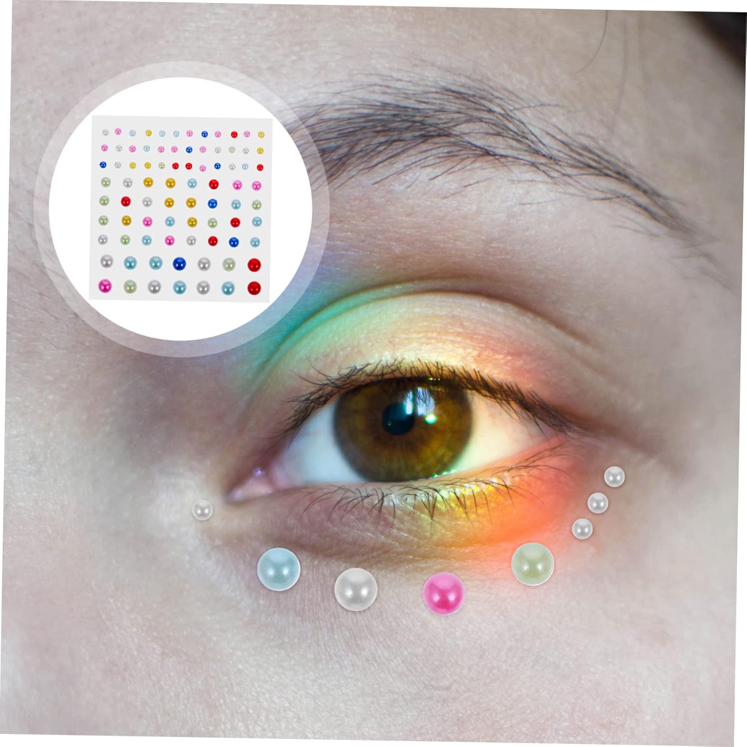 Jojofuny 5 Sets Face Rhinestone Stickers