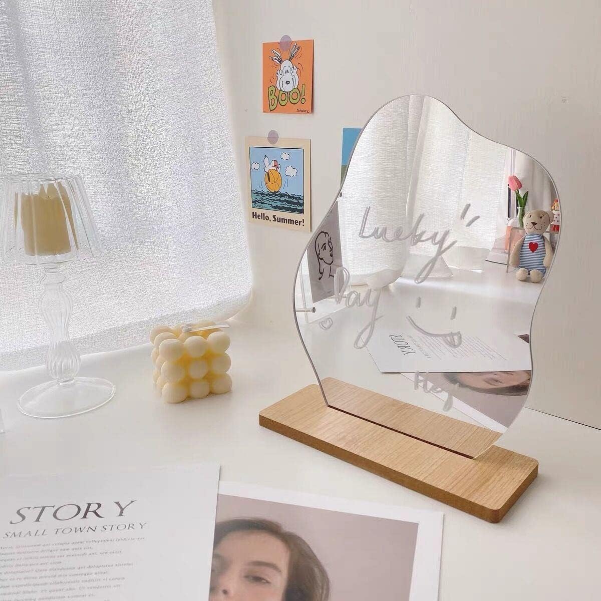 BOOFIRE Cloud Shape Makeup Mirror with Stand 1