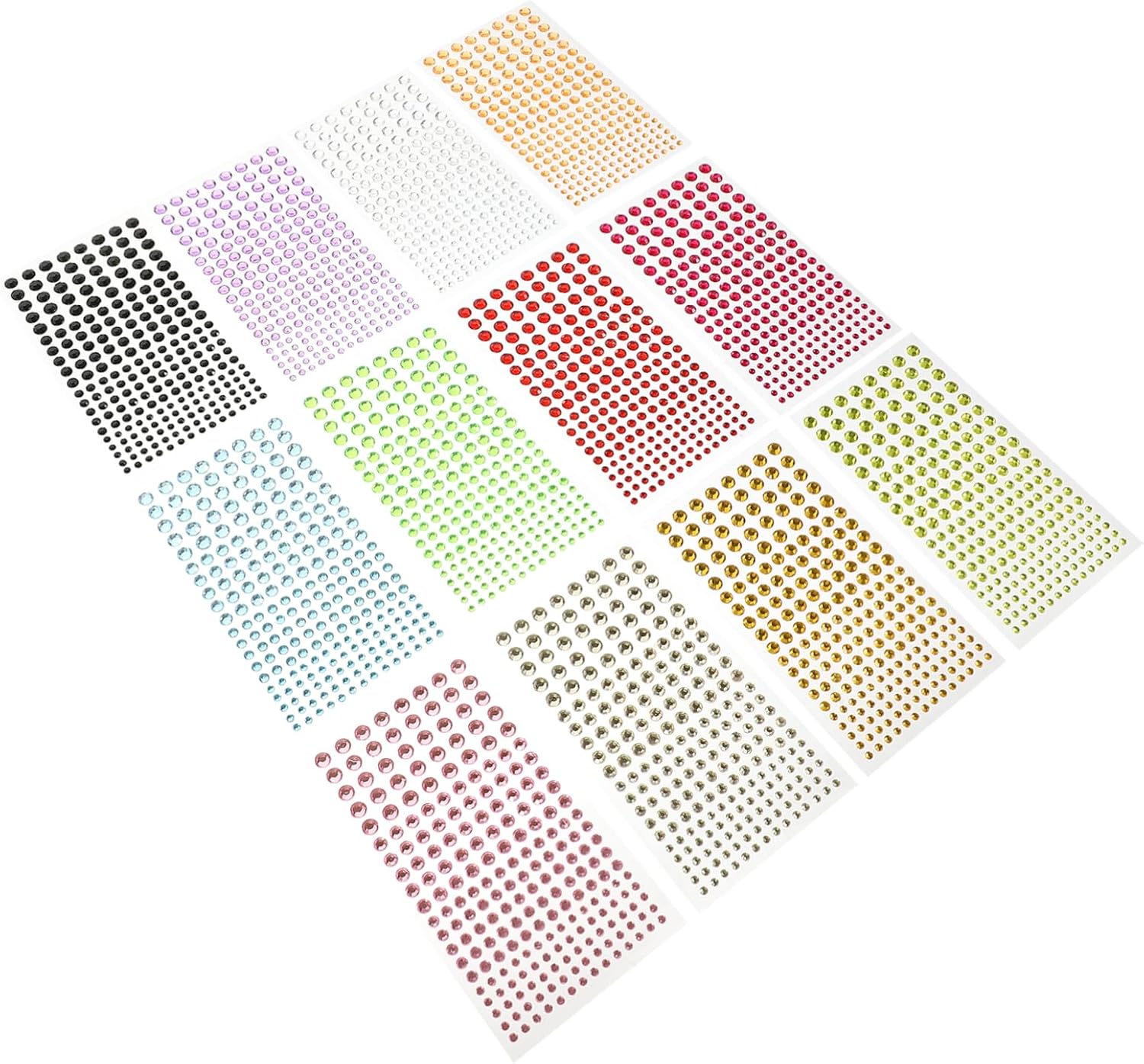 Didiseaon 3 Sets Self Adhesive Face Rhinestones