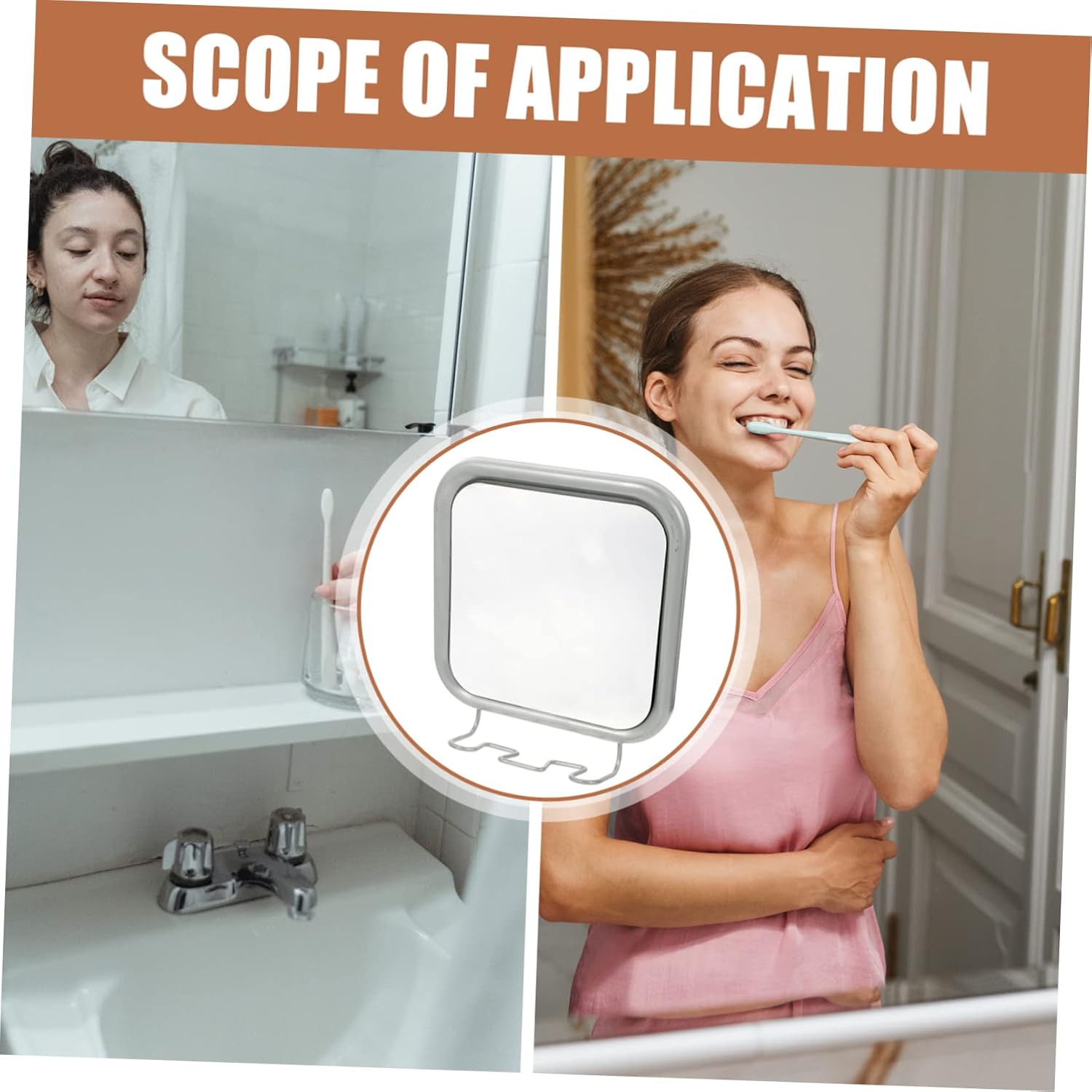 Stylish Hook Vanity Mirror with Light for Bath and Shower