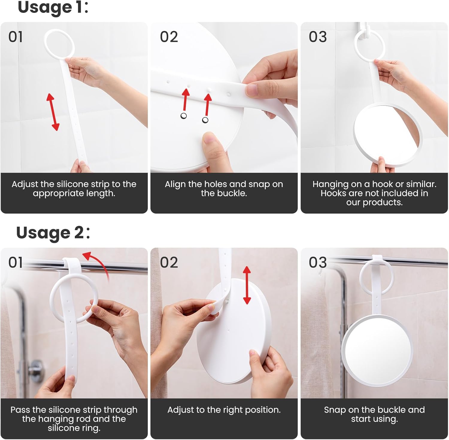 TAILI Fogless Shatterproof Shower Mirror for Shaving