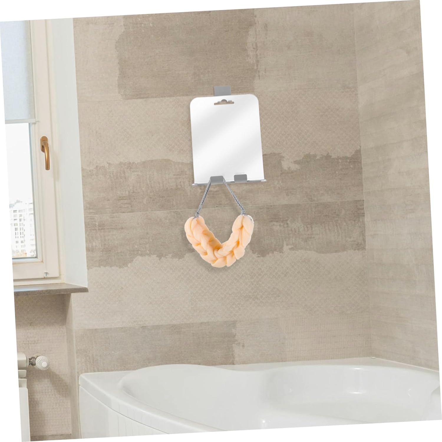 Shower Mirror with Anti-Fog Wall Mount and Hooks