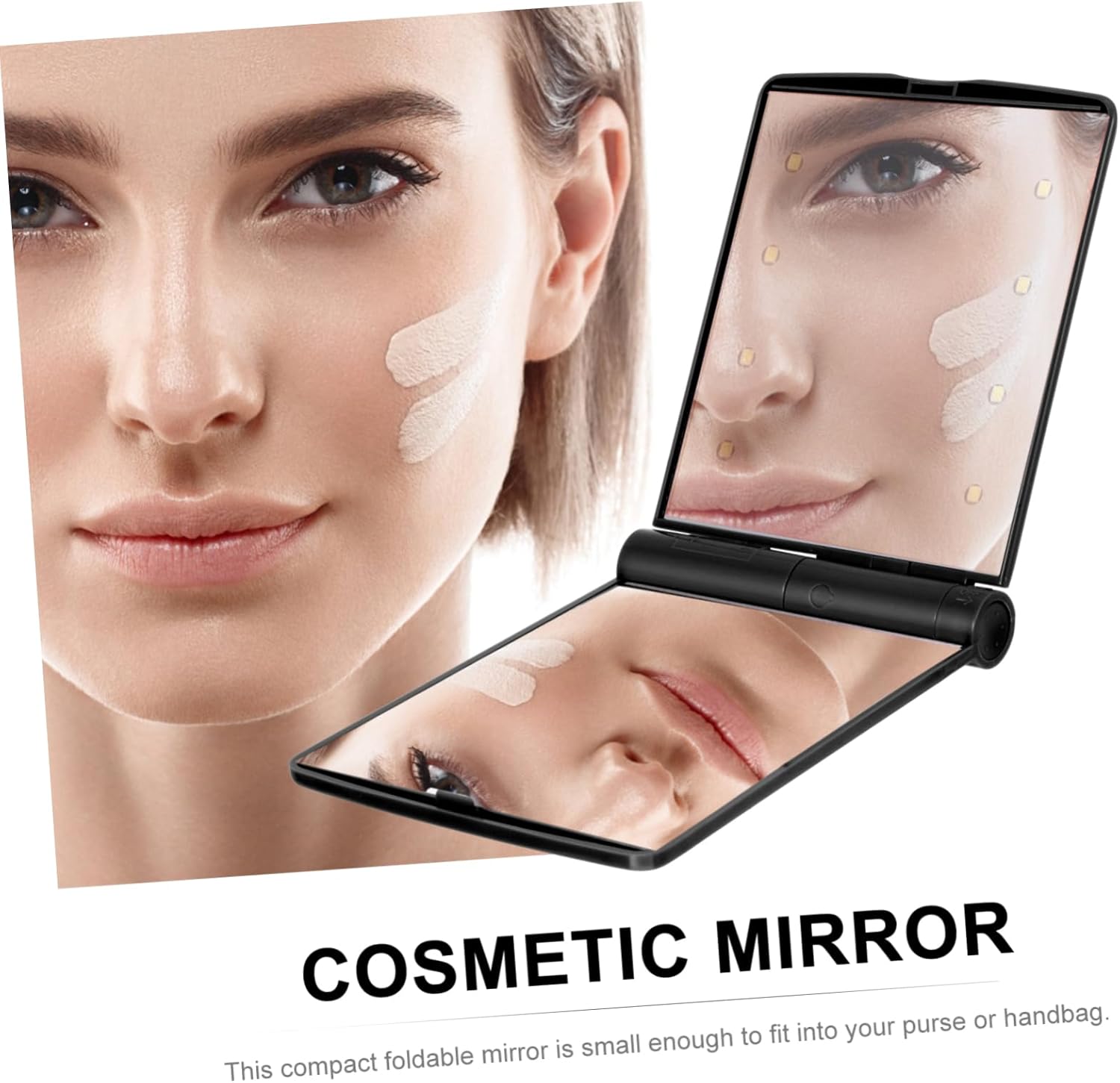 Mikinona Foldable LED Mirror for Makeup Double-Sided Beauty Mirror