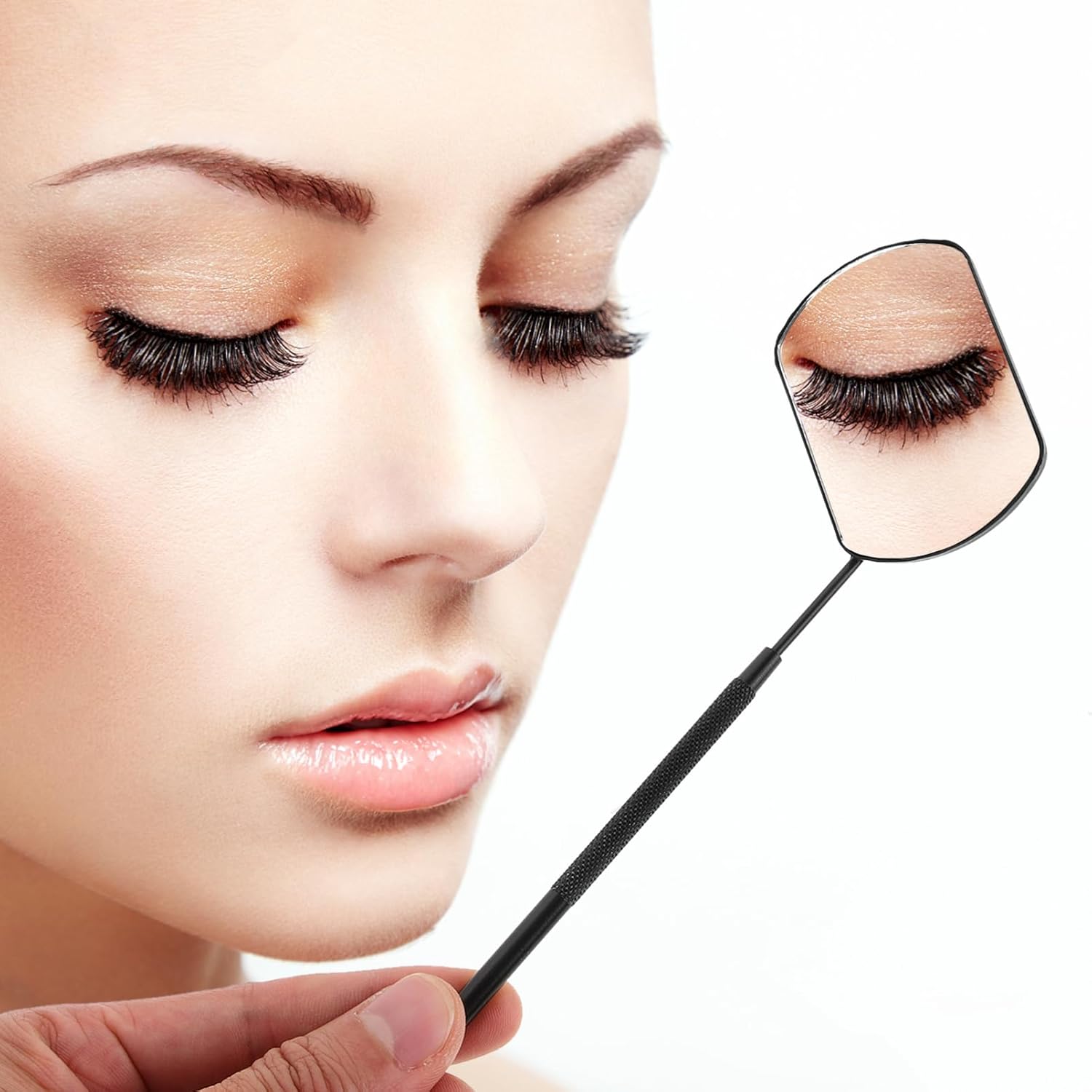 BESTYASH Stainless Steel Eyelash Mirror with Handheld Design