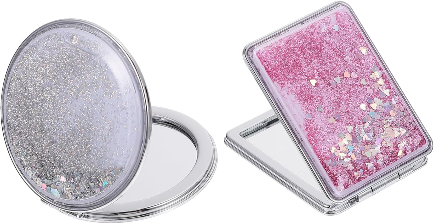 Portable Double-Sided Compact Mirror for Travel Makeup