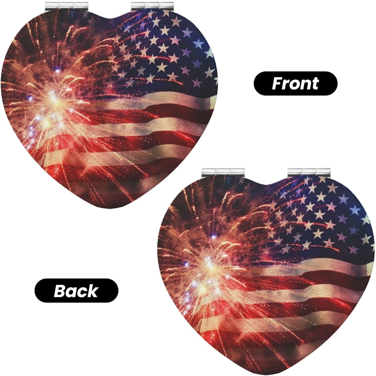 Fireworks American Flag Compact Travel Mirror