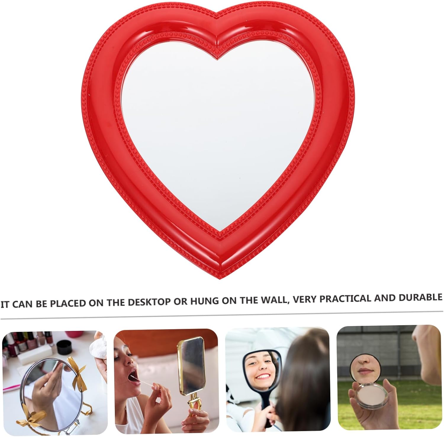 BESTYASH Heart Shaped Desktop Makeup Mirror 1