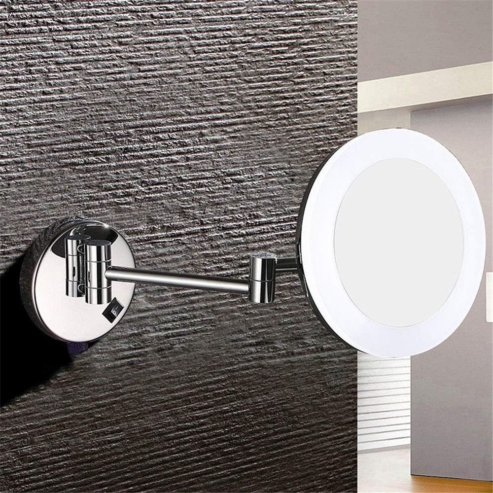 FUDGIO 8 Inch Wall Mount Vanity Mirror with LED and 3X Magnification
