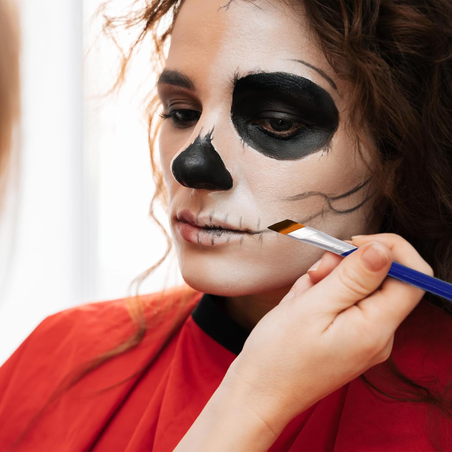 Paezm Face Paint Set - 25 oz Black White Halloween Makeup Kit