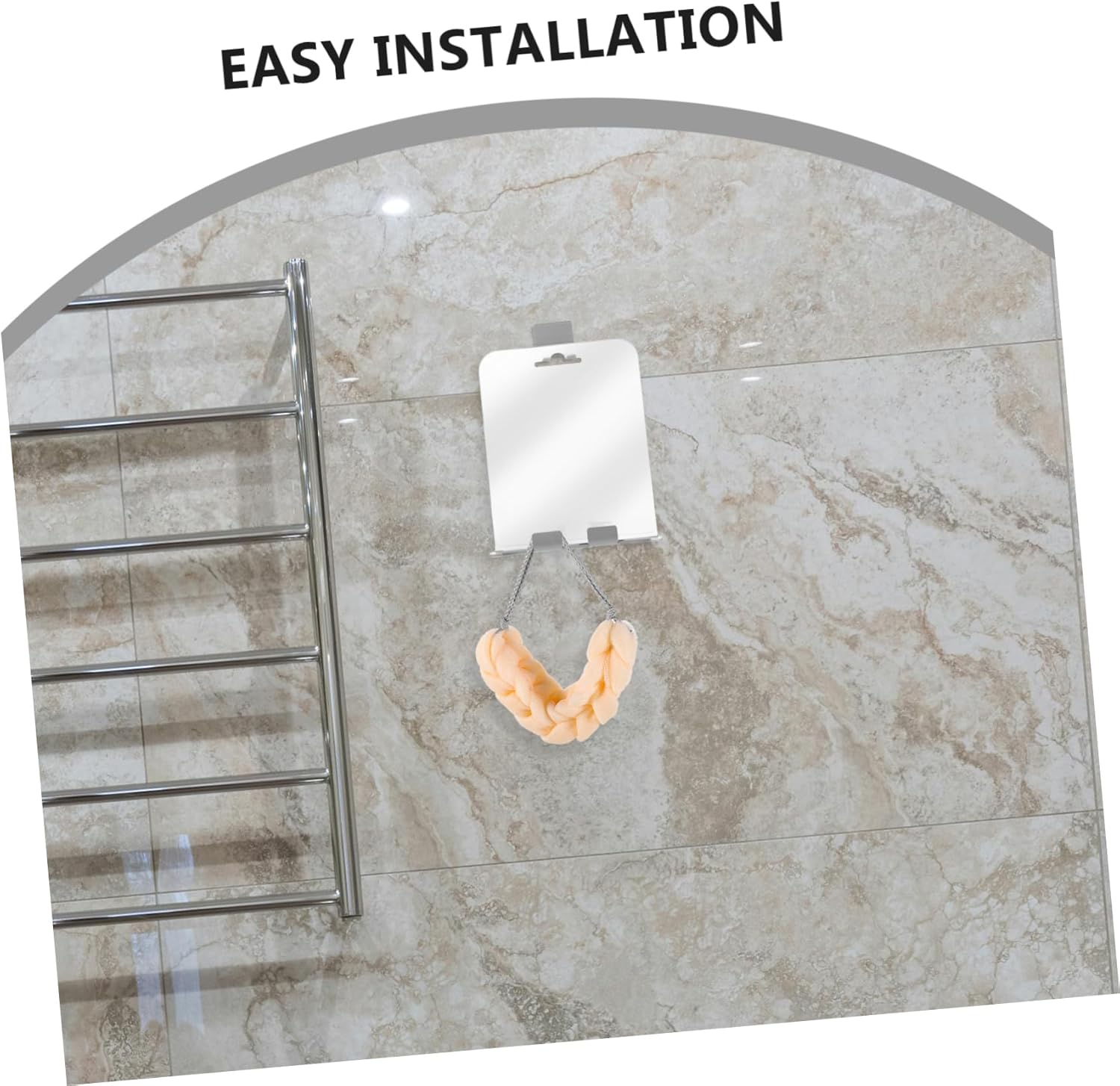 Fogless Shower Mirror with Razor Holder and Hooks