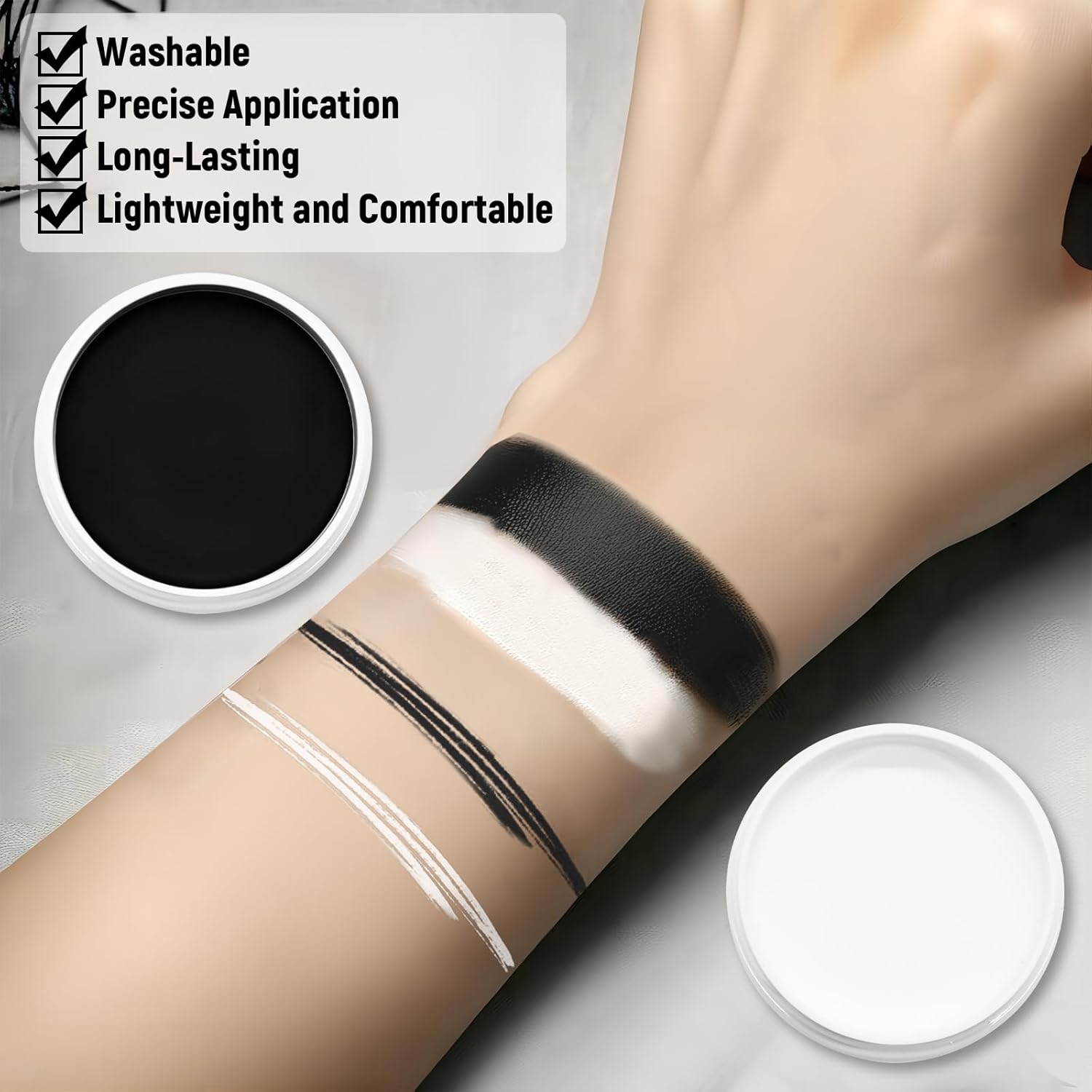 GCCL Black White Face Paint Set - 247 oz Professional Kit