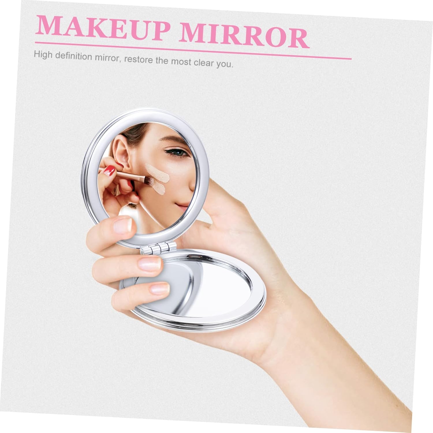 Portable Double-Sided Compact Mirror for Travel Makeup