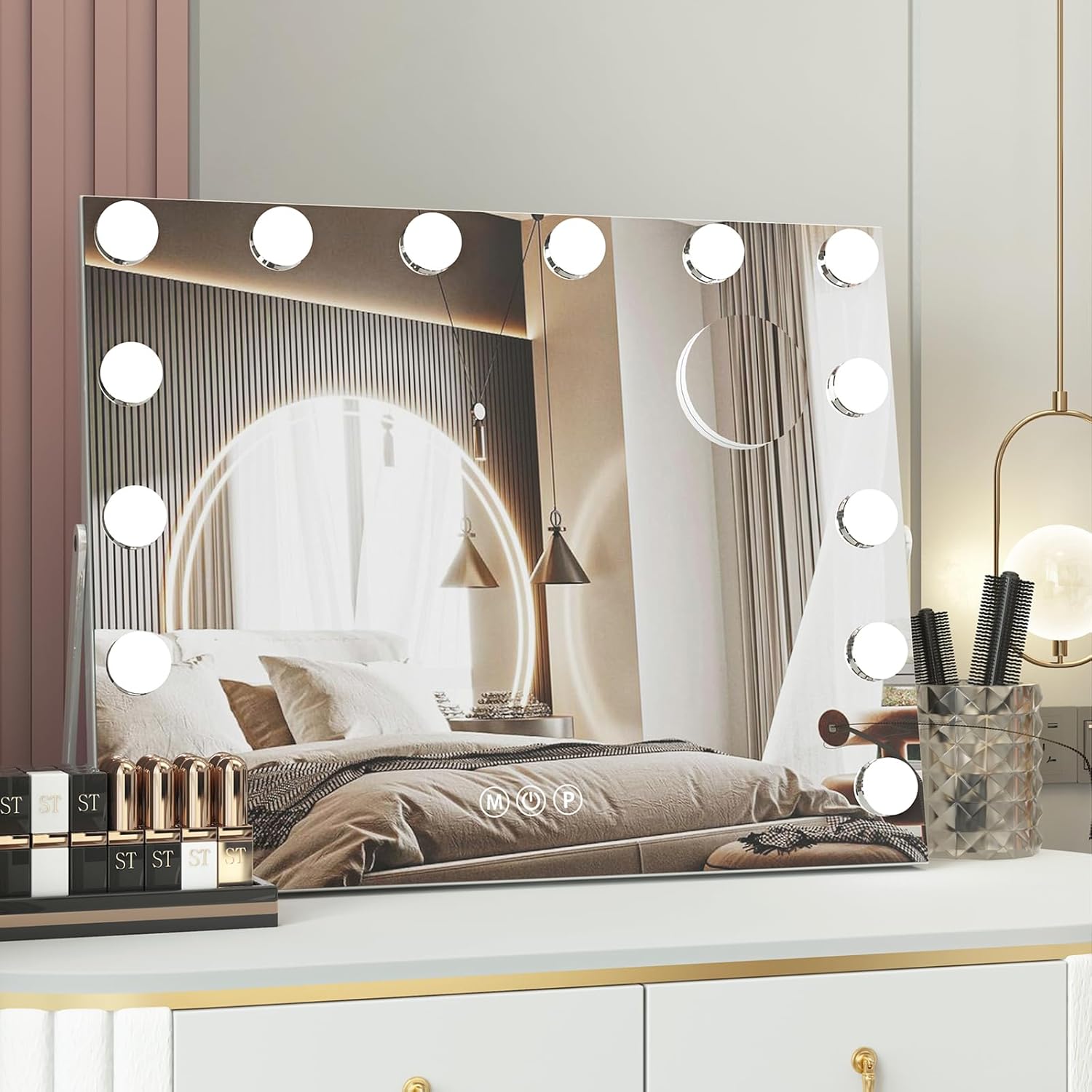NEUWEABY Vanity Mirror with 15 LED Lights