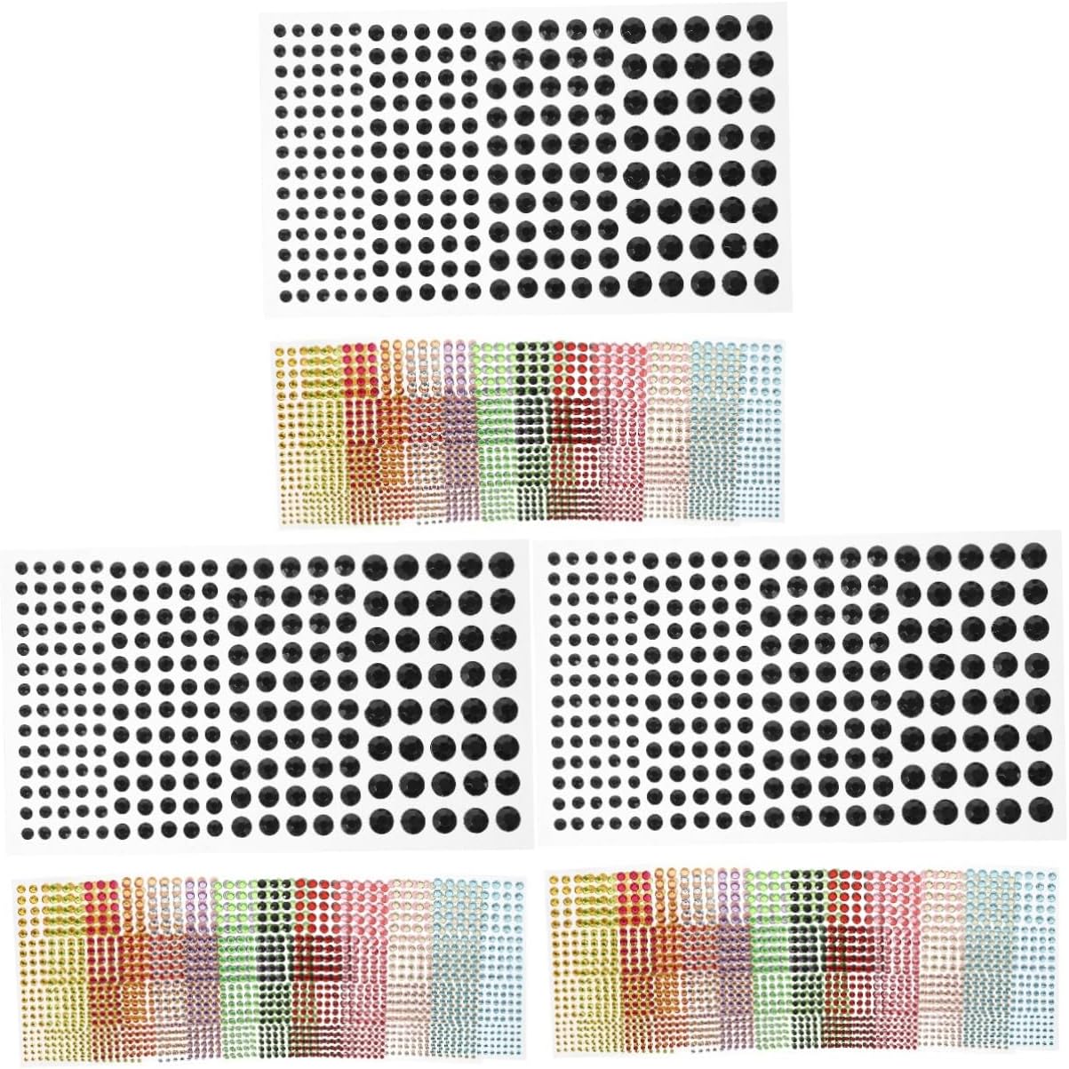 Didiseaon 3 Sets Self Adhesive Face Rhinestones