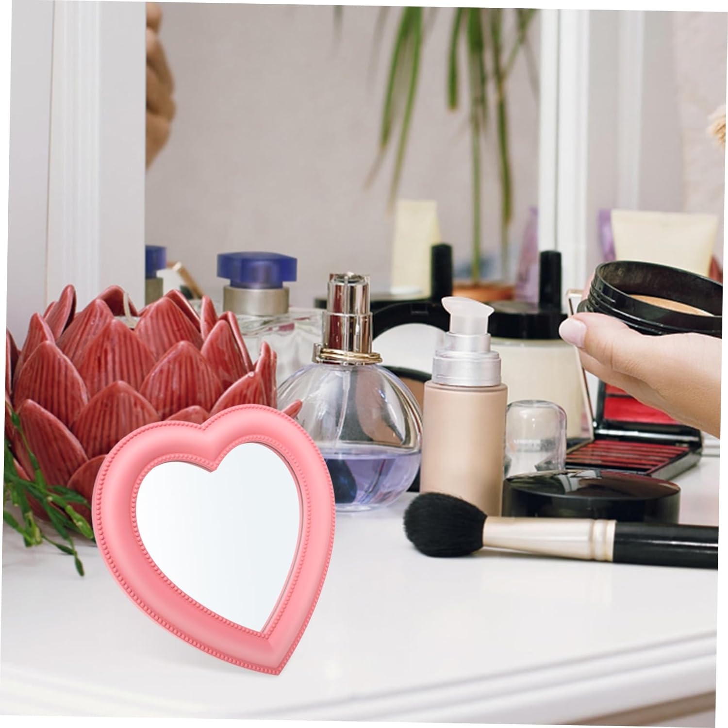 LIFKOME Heart Shaped Makeup Mirror Wall Mounted 1