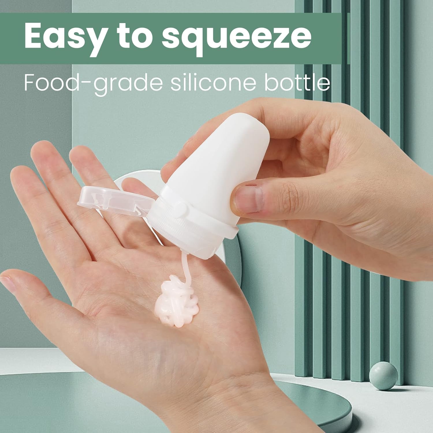 RONRONS 1oz Squeeze Bottles for Travel 2 Pack