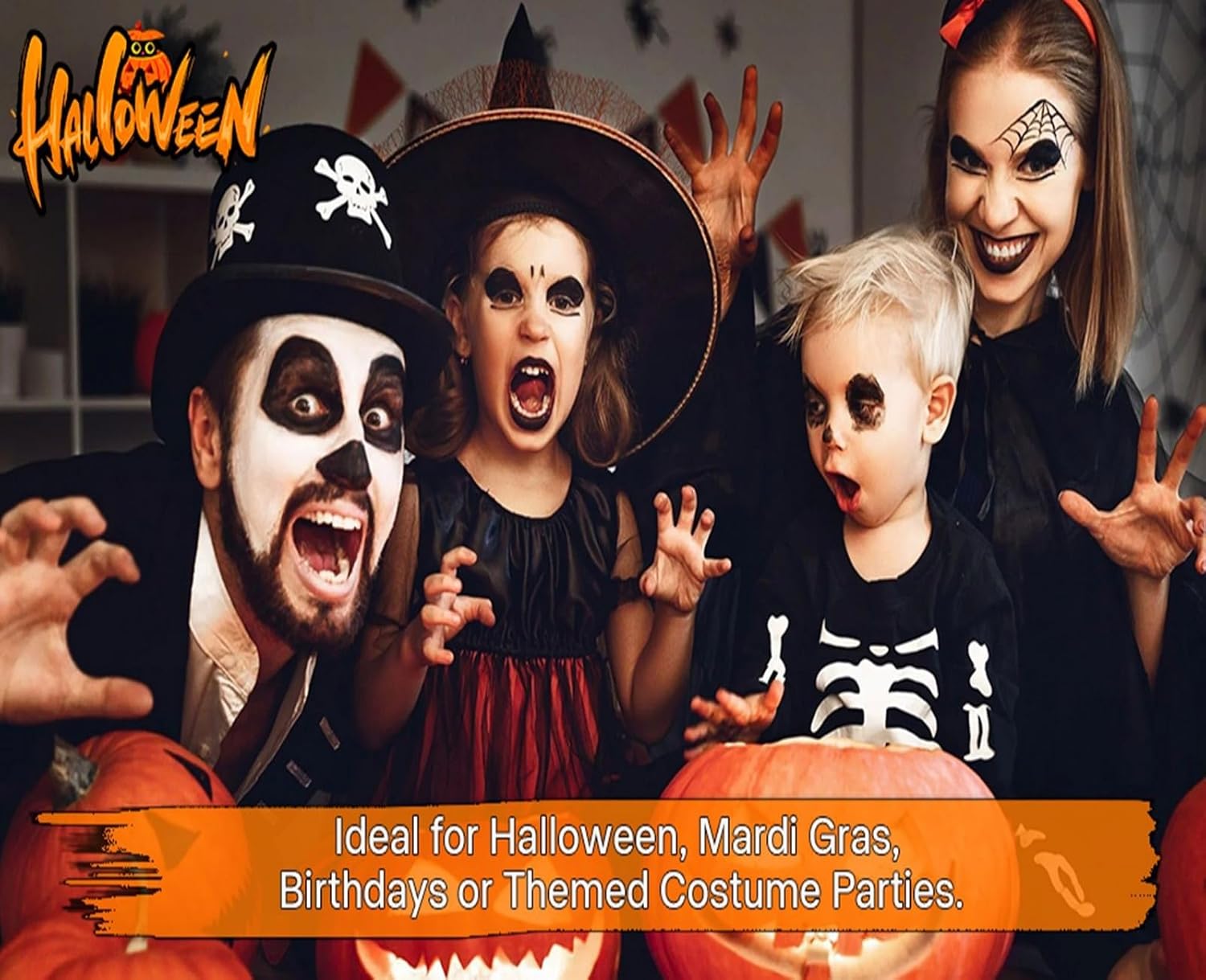 TOEDO White Black Body Paint with Brush for Halloween Cosplay
