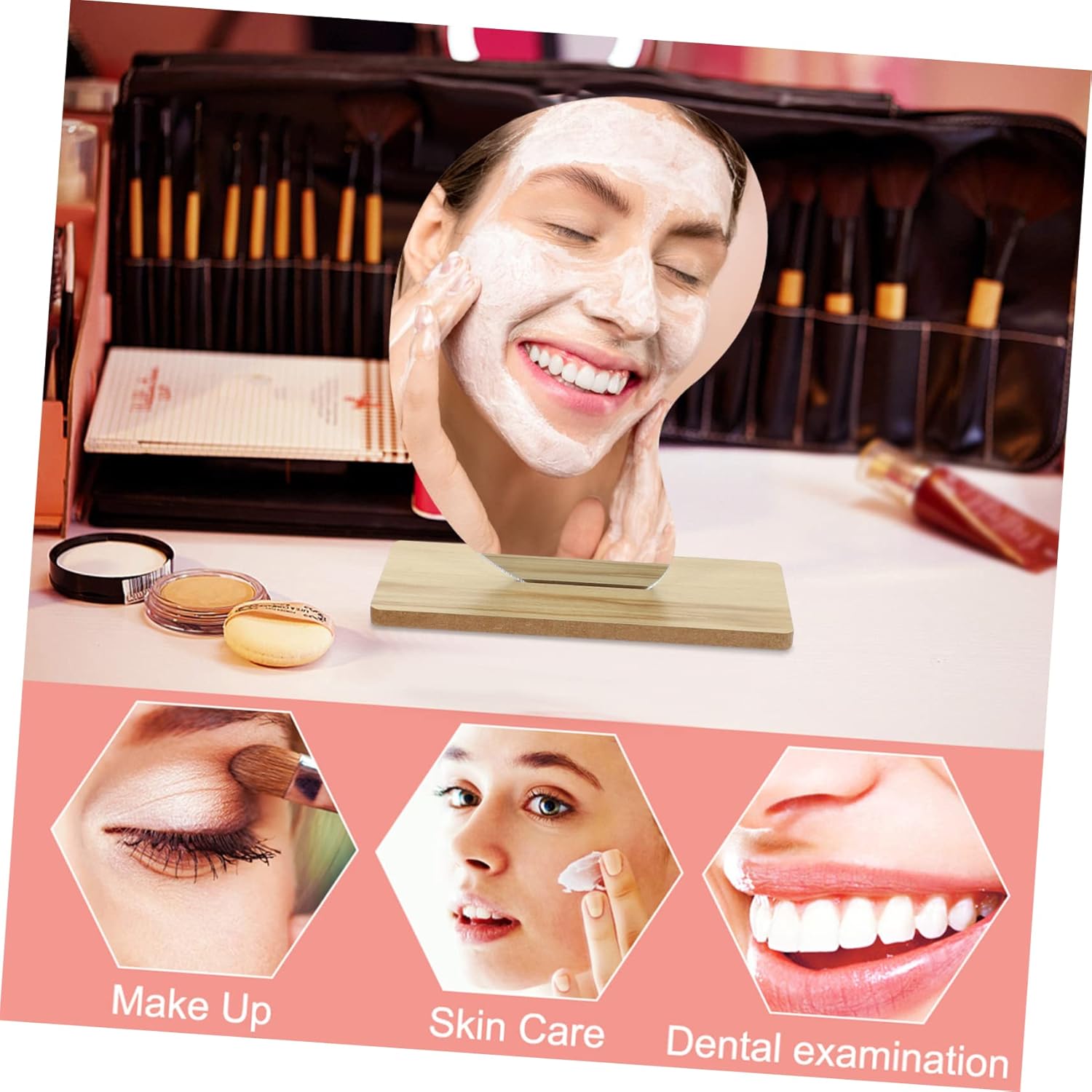 ULTECHNOVO Acrylic Flip Cosmetic Mirror Simple Shape Design Easy to Use