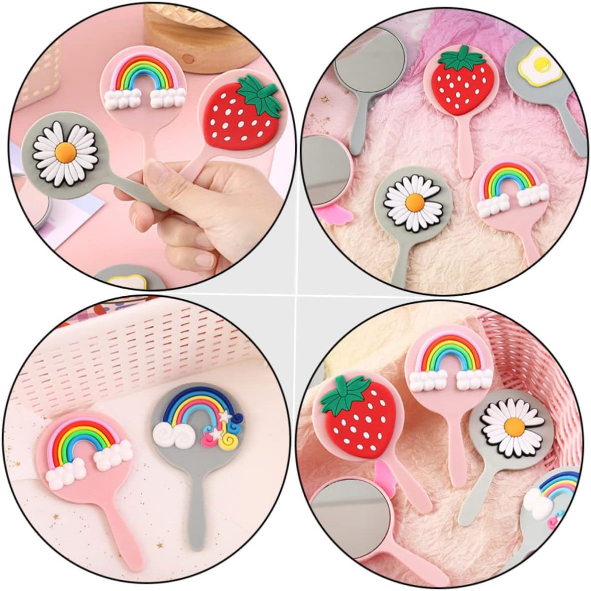 MERRYHAPY Compact Portable Makeup Mirror with Light