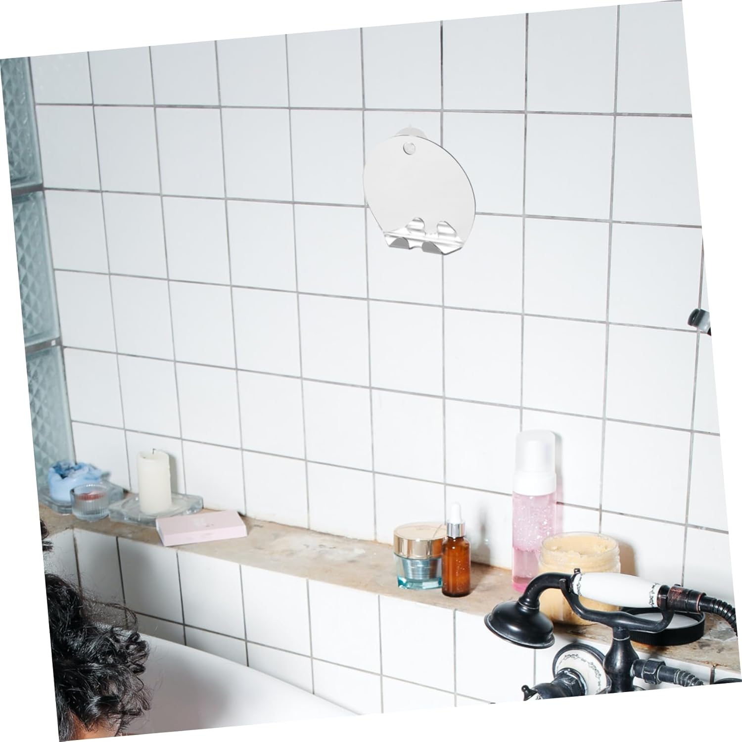 PAMINGONO Simple Acrylic Anti-Fog Mirror Set for Home Bathroom Travel