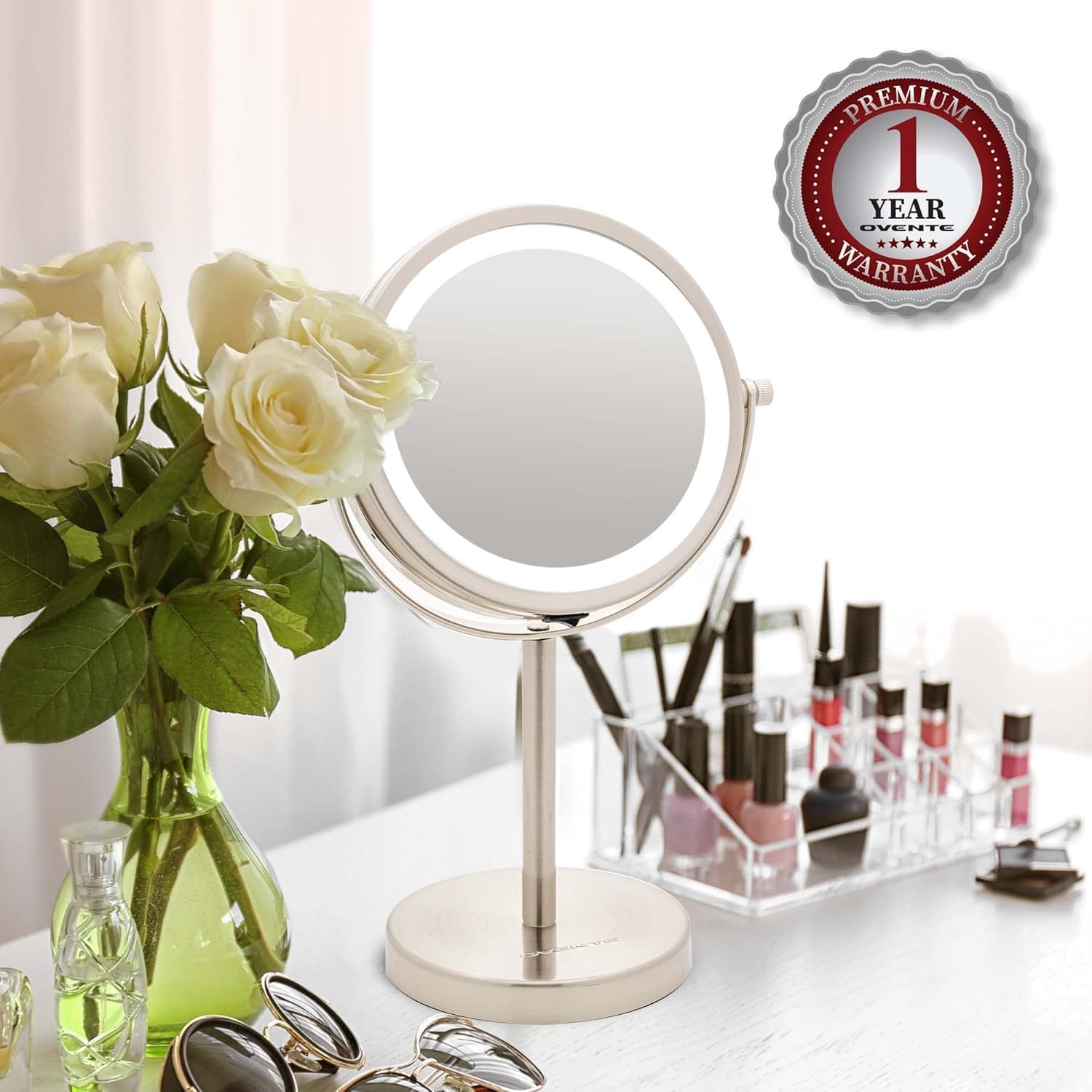 OVENTE 6 Lighted Makeup Mirror with Dual Magnification
