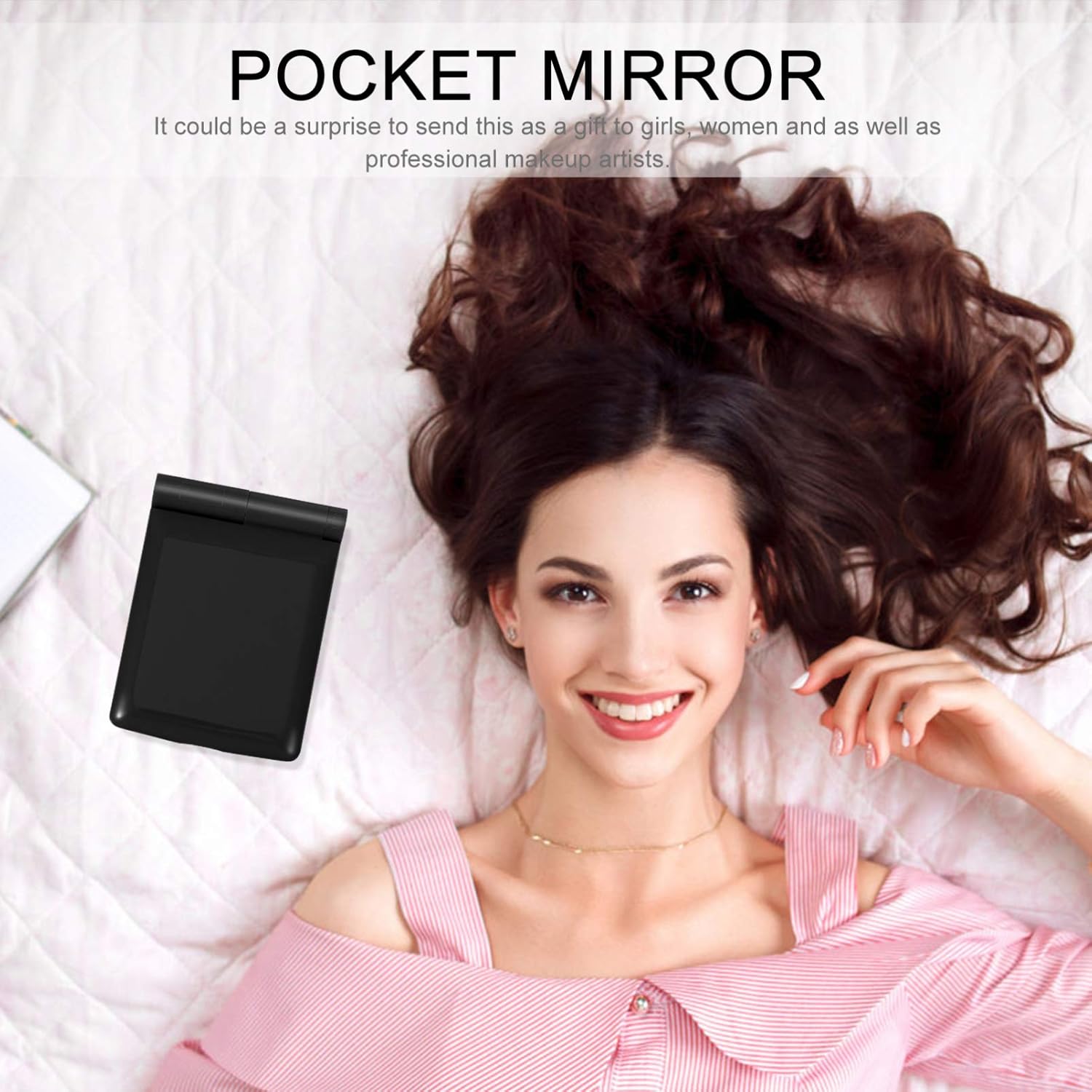 PartyKindom Foldable LED Makeup Mirror for Women