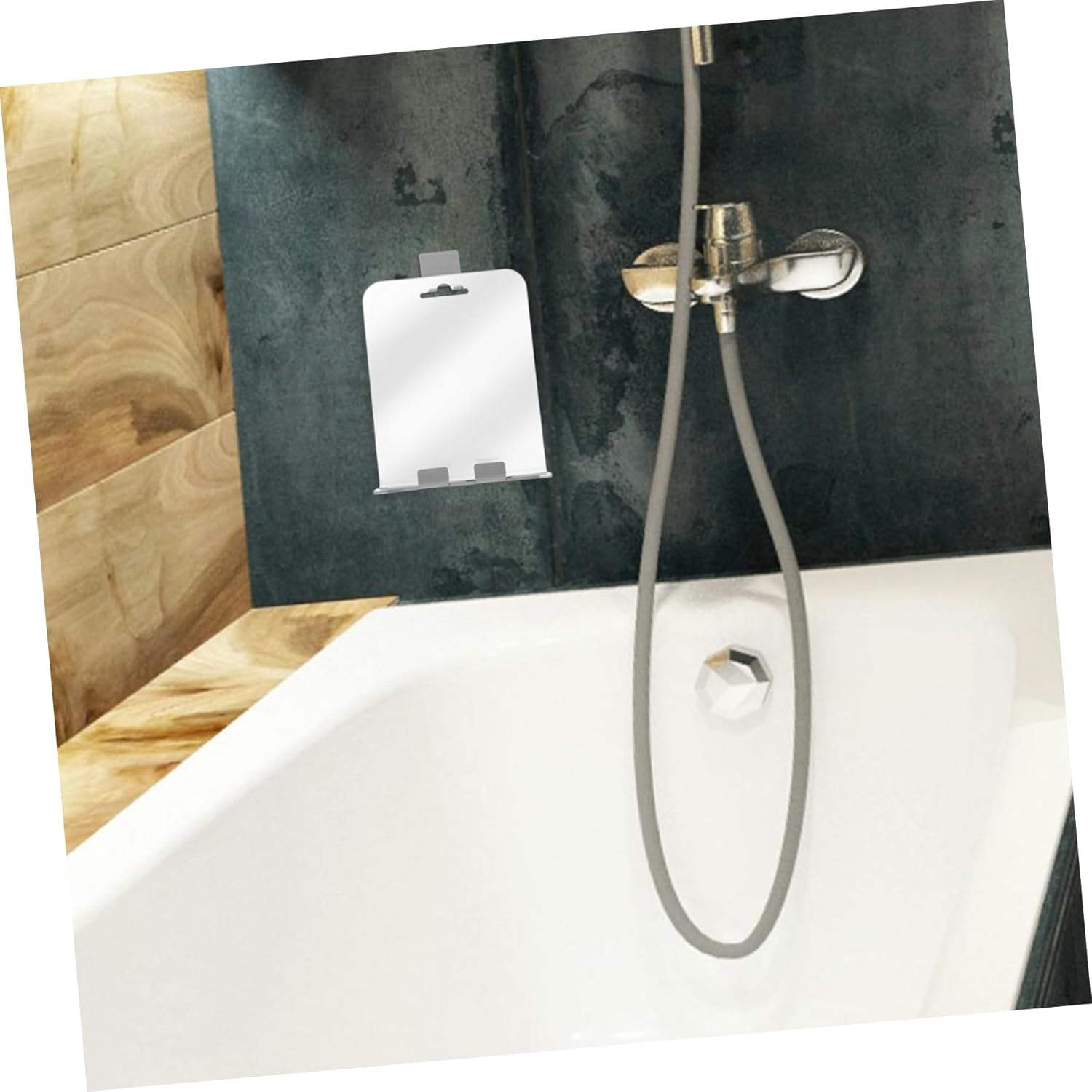 Shower Mirror with Anti-Fog Wall Mount and Hooks