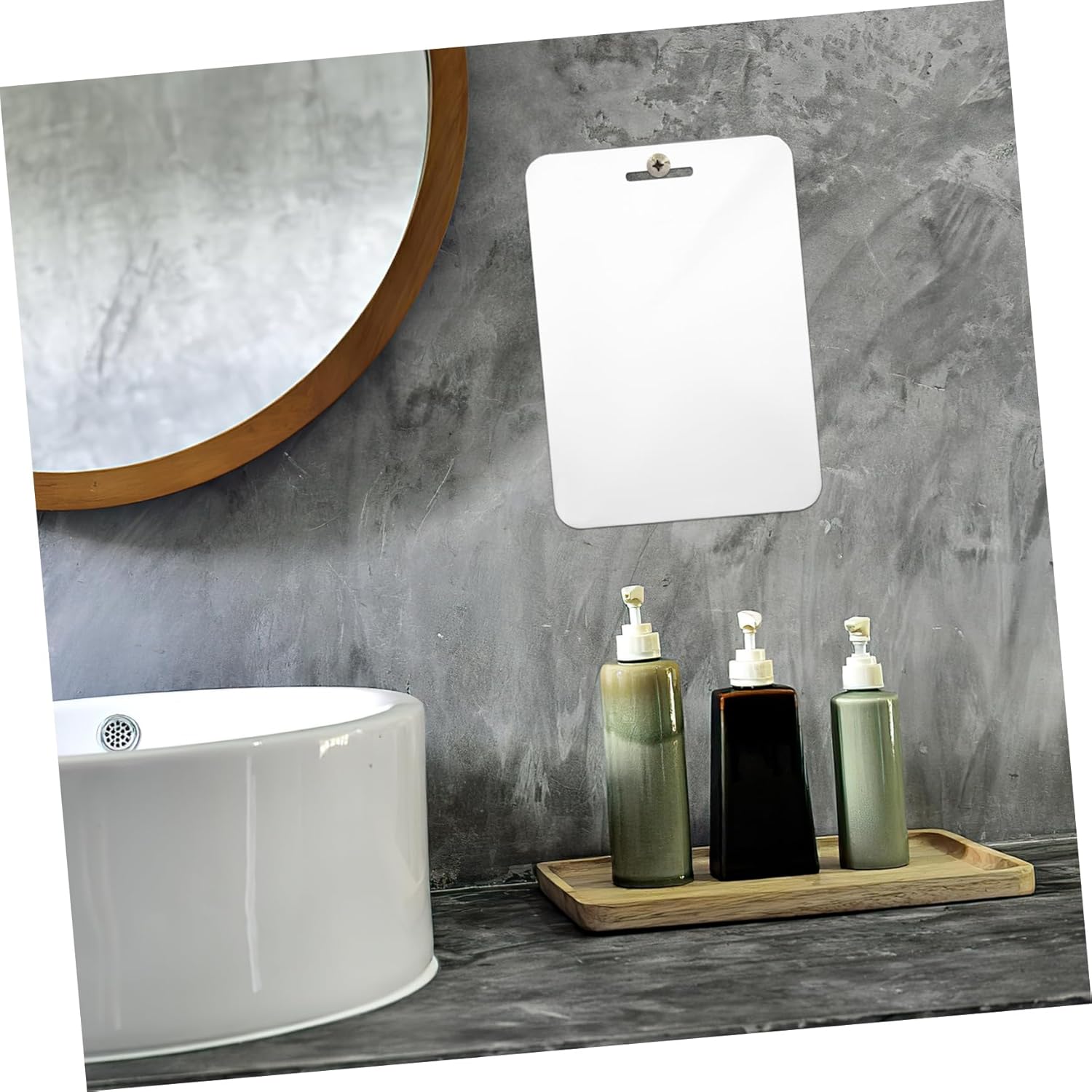 Large 30x20cm Shatterproof Fogless Acrylic Mirror for Bathroom Shaving Makeup Travel