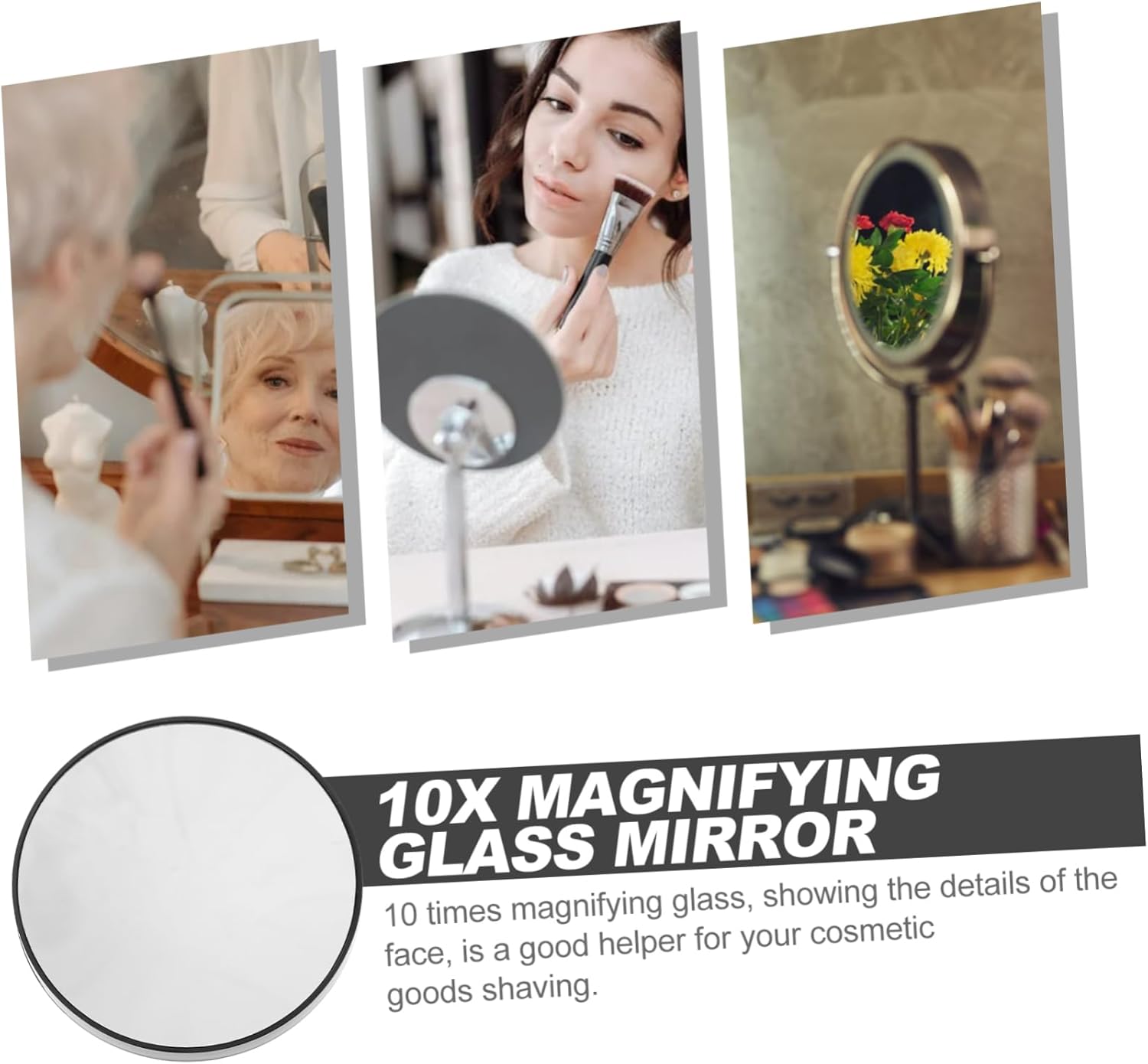 Gatuida Magnifying Compact Round Makeup Mirror with Suction Cups