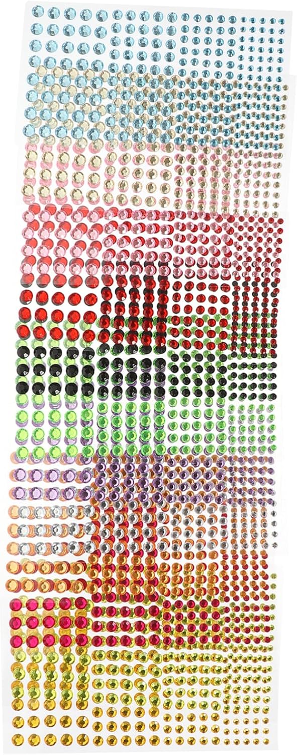4sets Face Jewelry Stickers Self-Adhesive Rhinestones for Makeup DIY