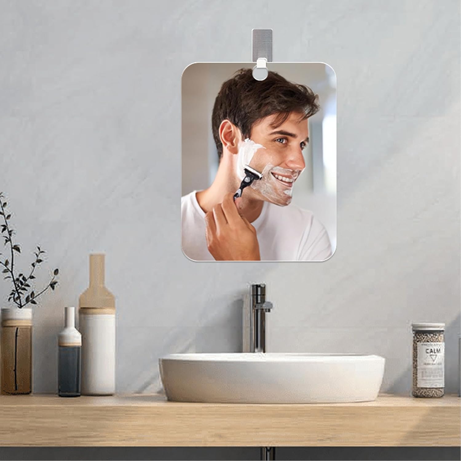 WAURCSY Fogless Shower Mirror 2PCS Set