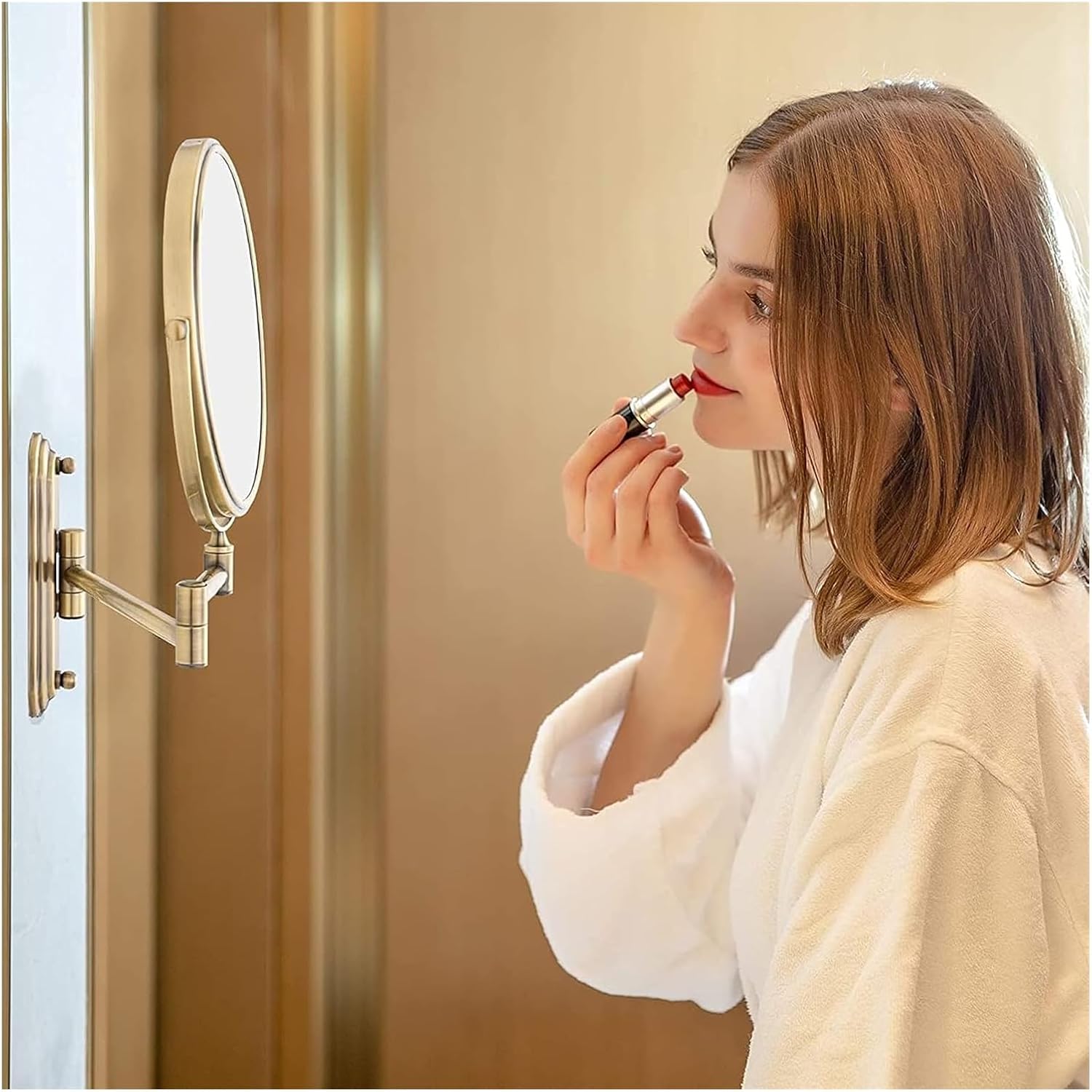 Wall Mounted Lighted Makeup Mirror with 10X Magnification
