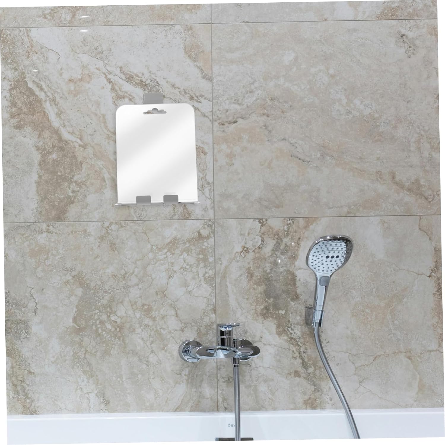 Fogless Shower Mirror with Razor Holder and Hooks