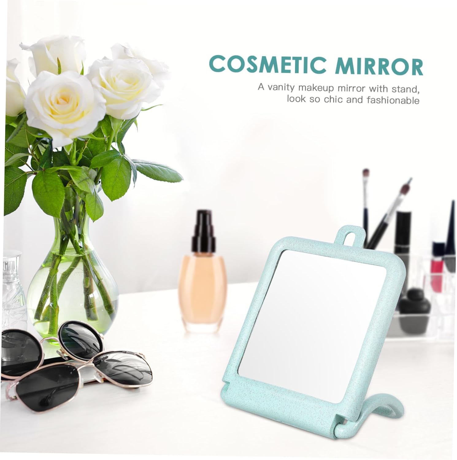 PartyKindom Wall Mounted Makeup Mirror Stand
