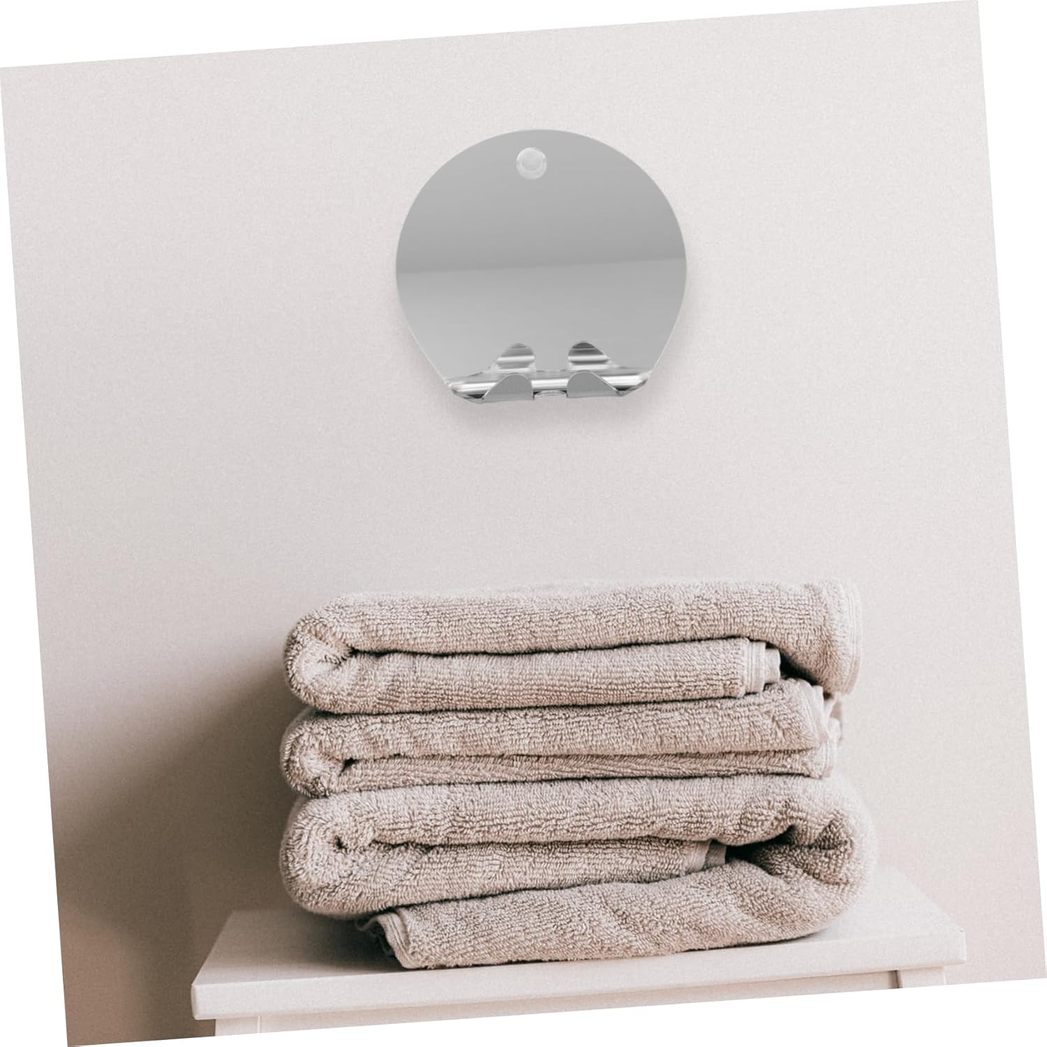 Portable Bathroom Mirror with Suction Cups and Anti-Fog Design