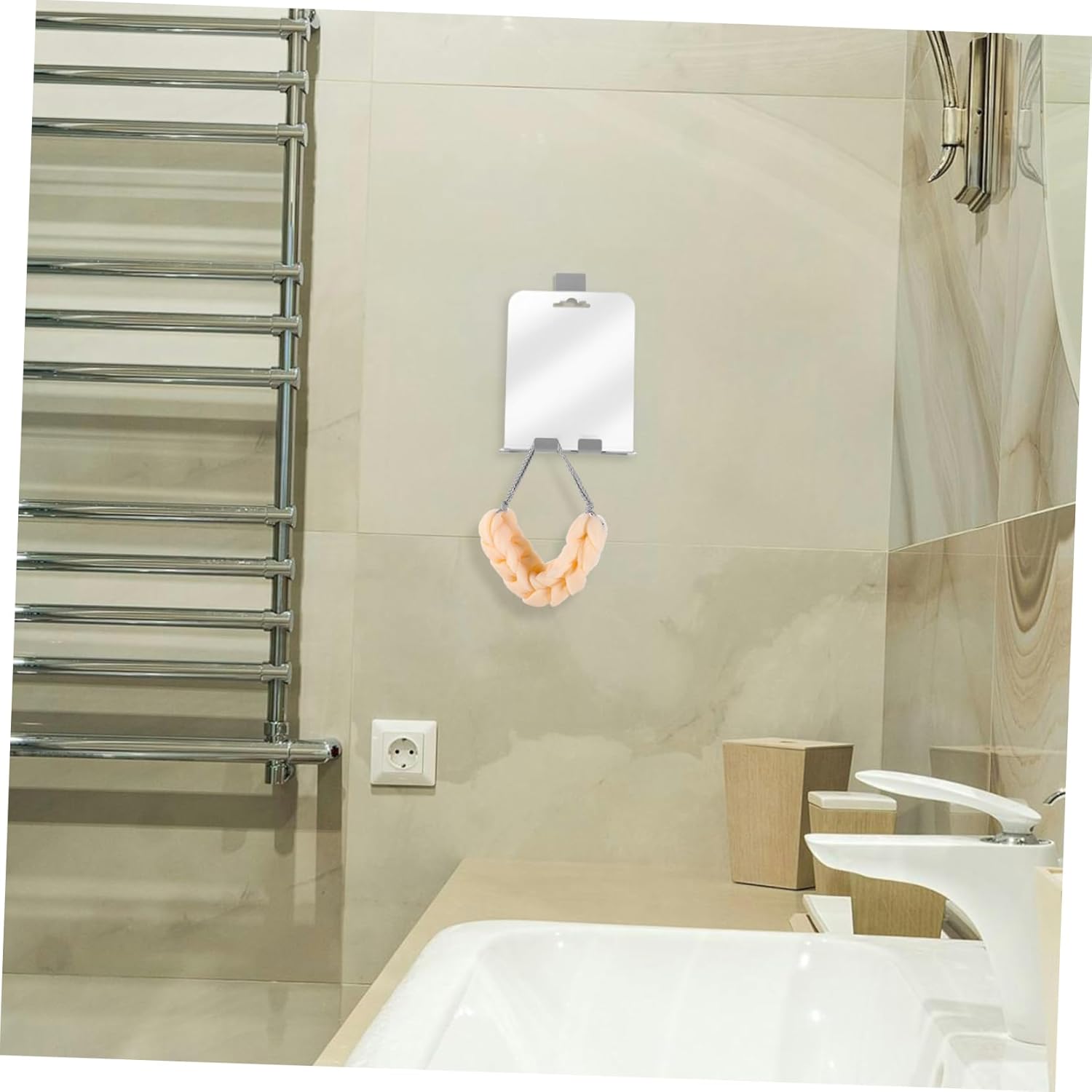 Fogless Shower Mirror with Shelf and Hooks