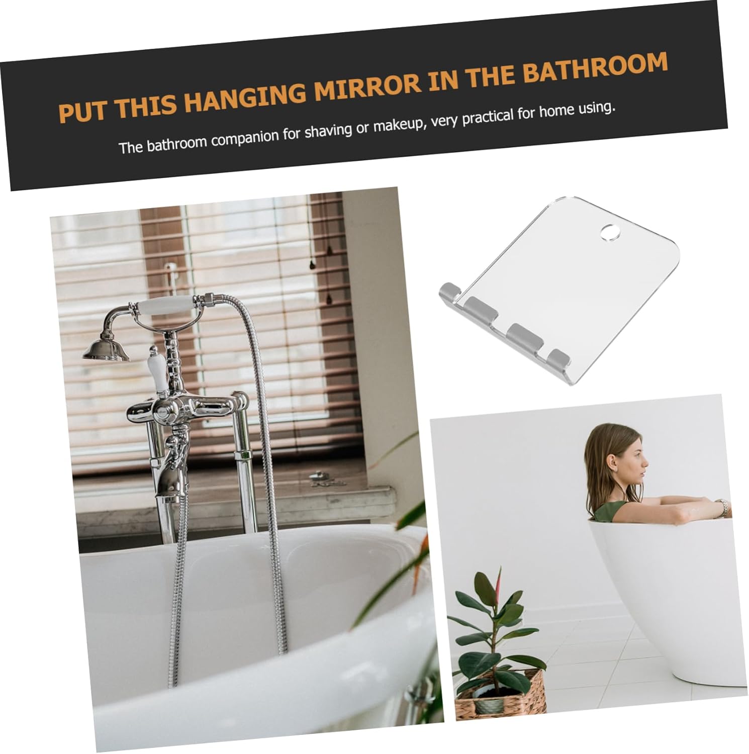 Baluue Fogless Shower Mirror for Men Women Travel Shaving